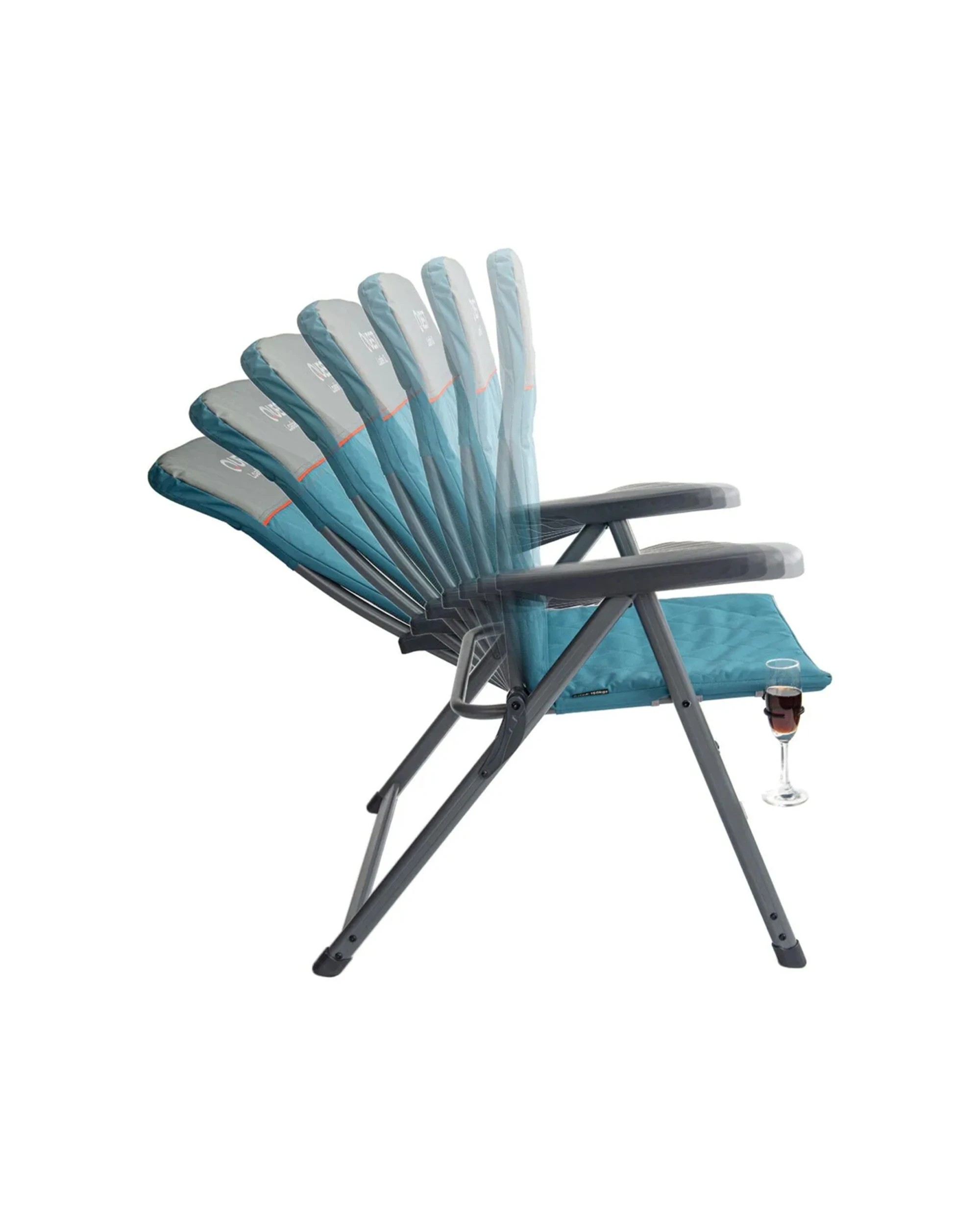 3 Quest Loafer XL Camp Chair Folding 7-Position Recline Aluminium Frame High Back - Blue, 3 of 7