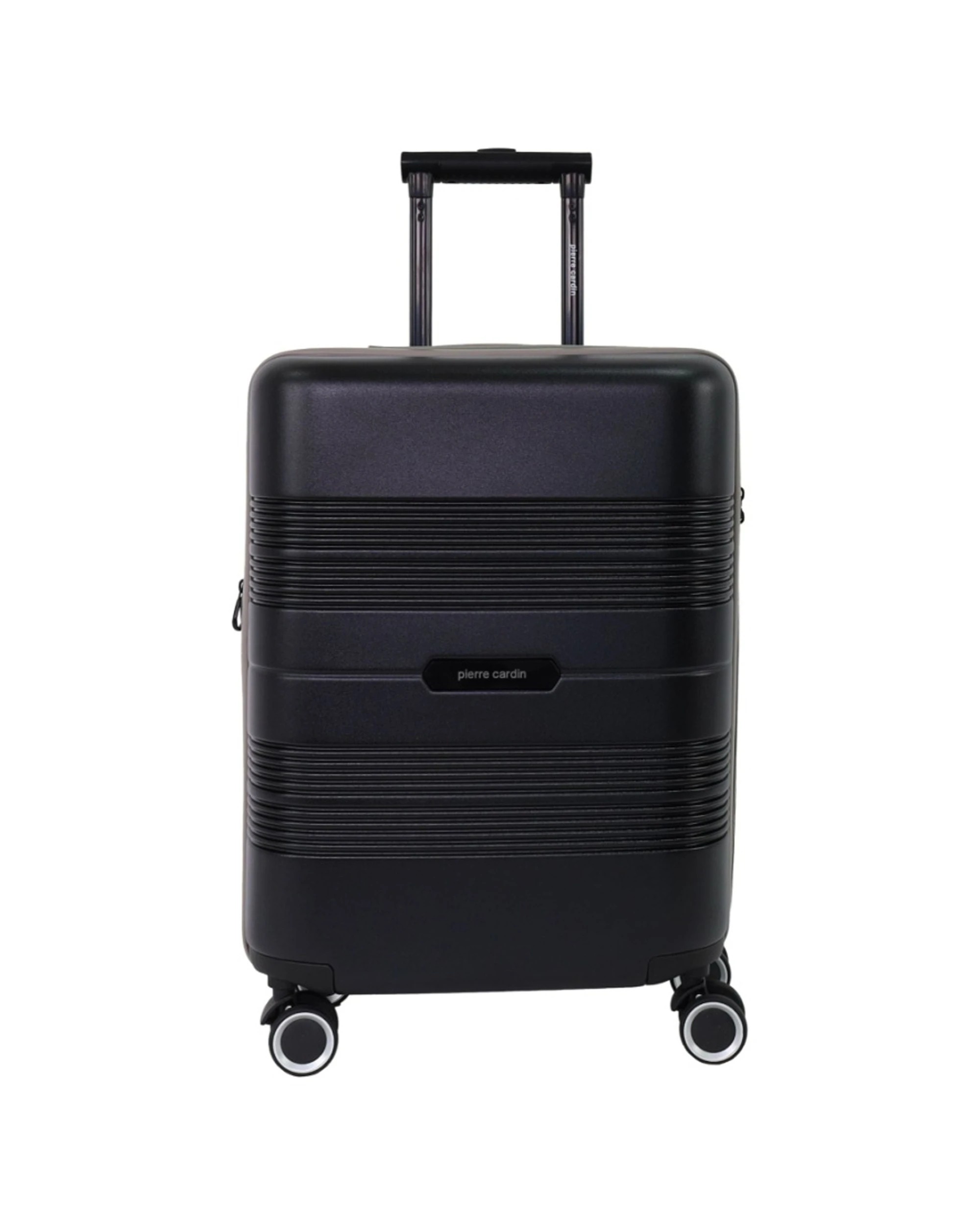 4 Pierre Cardin 2pc Polycarbonate Medium & Carry On Luggage Suitcase Set - Black, 4 of 7