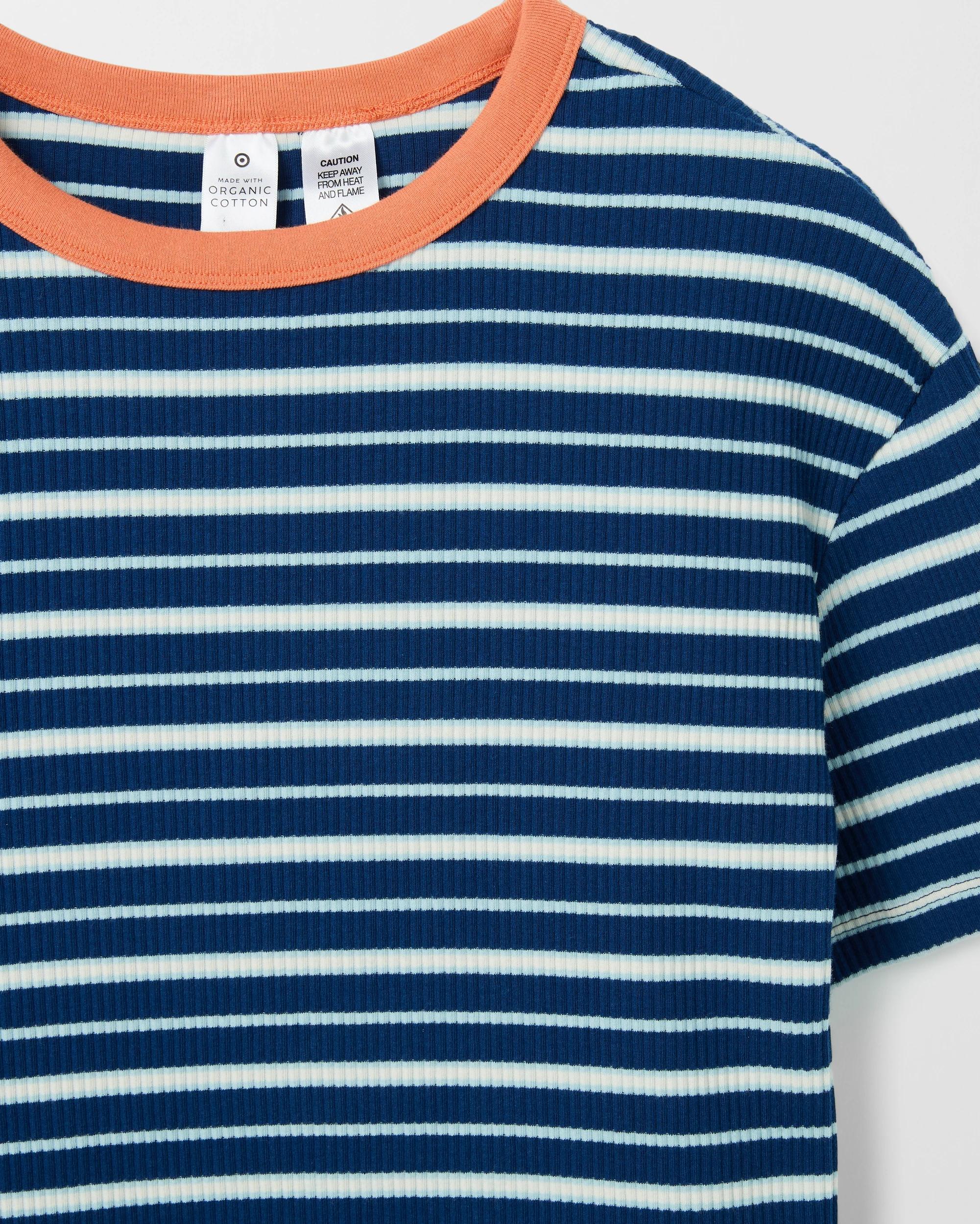 2 Target Kids Organic Cotton Older Boys Oversized Rib Knit Pyjama Set MULTI STRIPE, 2 of 4
