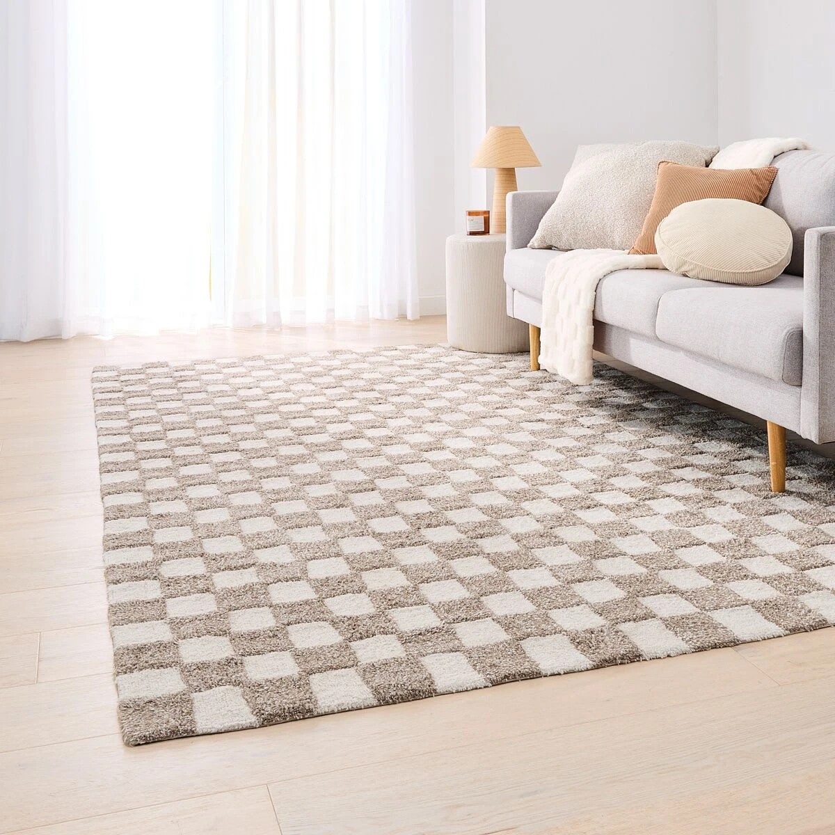 1 Checkerboard Rug - Beige, Extra Large - 270cm x 180cm, 1 of 7