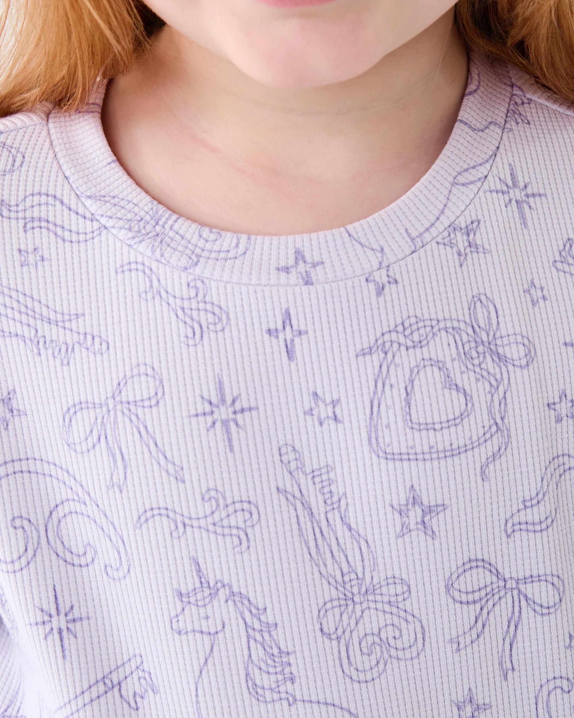 4 Waffle Pyjama Set Pur Uncrn, 4 of 7