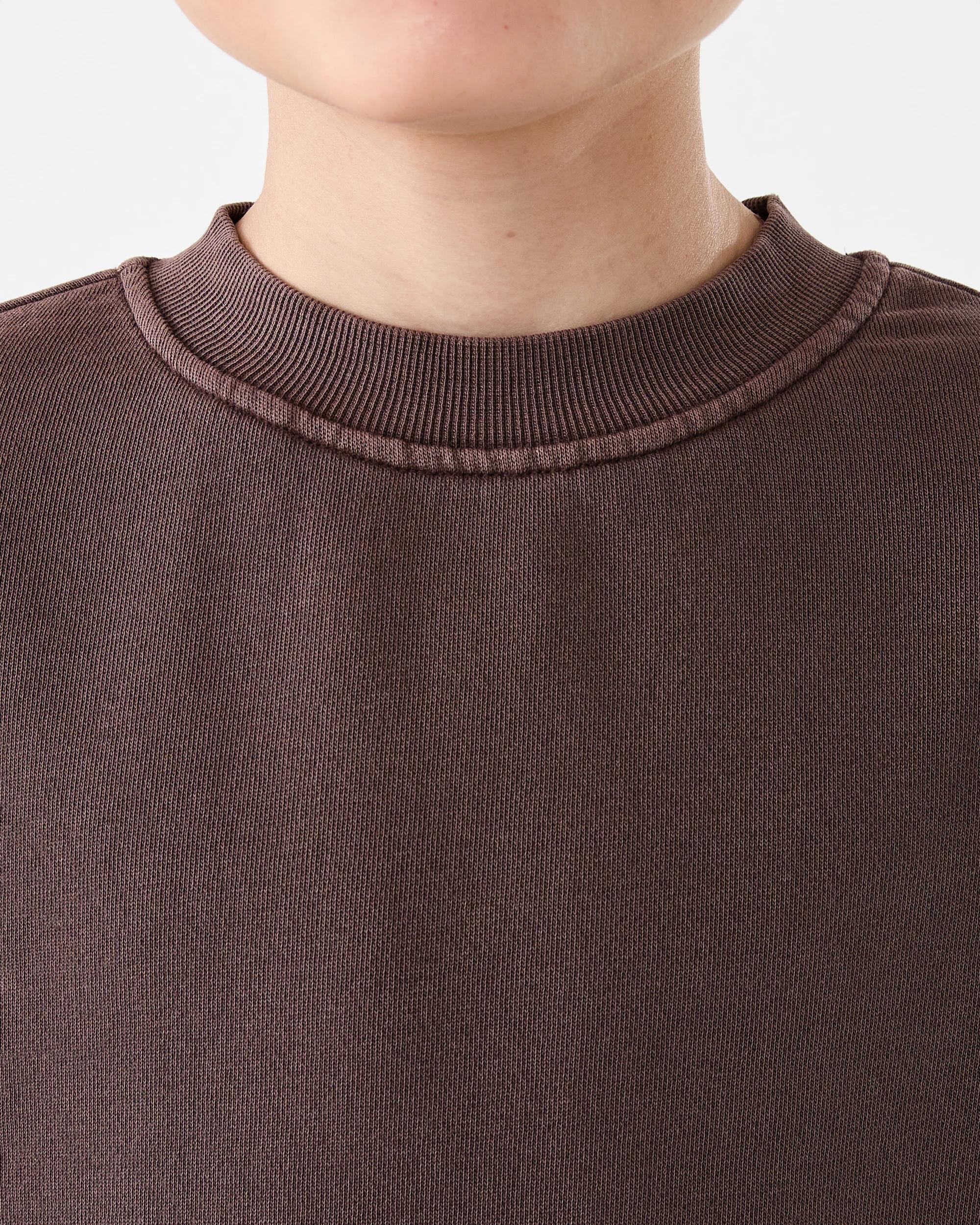 4 Oversized Plain Washed Crew Neck Sweatshirt Fossil Brn, 4 of 7