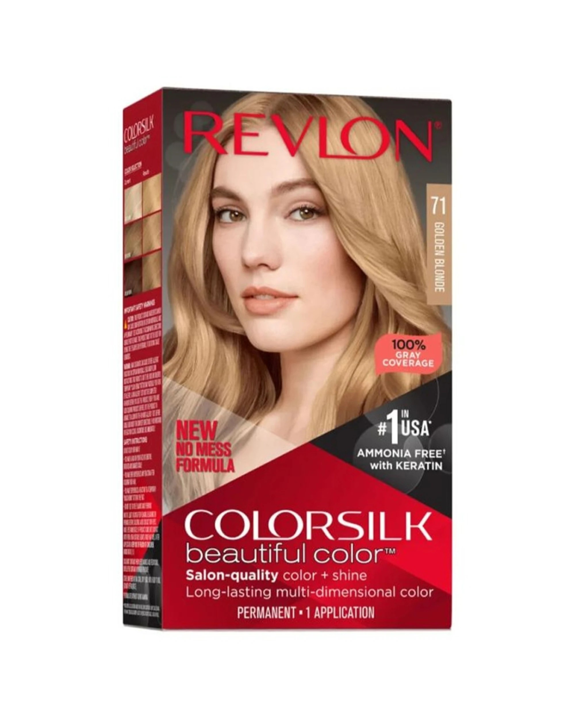 1 Revlon ColorSilk Beautiful Color - 71 Golden Blonde - Gold, 1 of 1