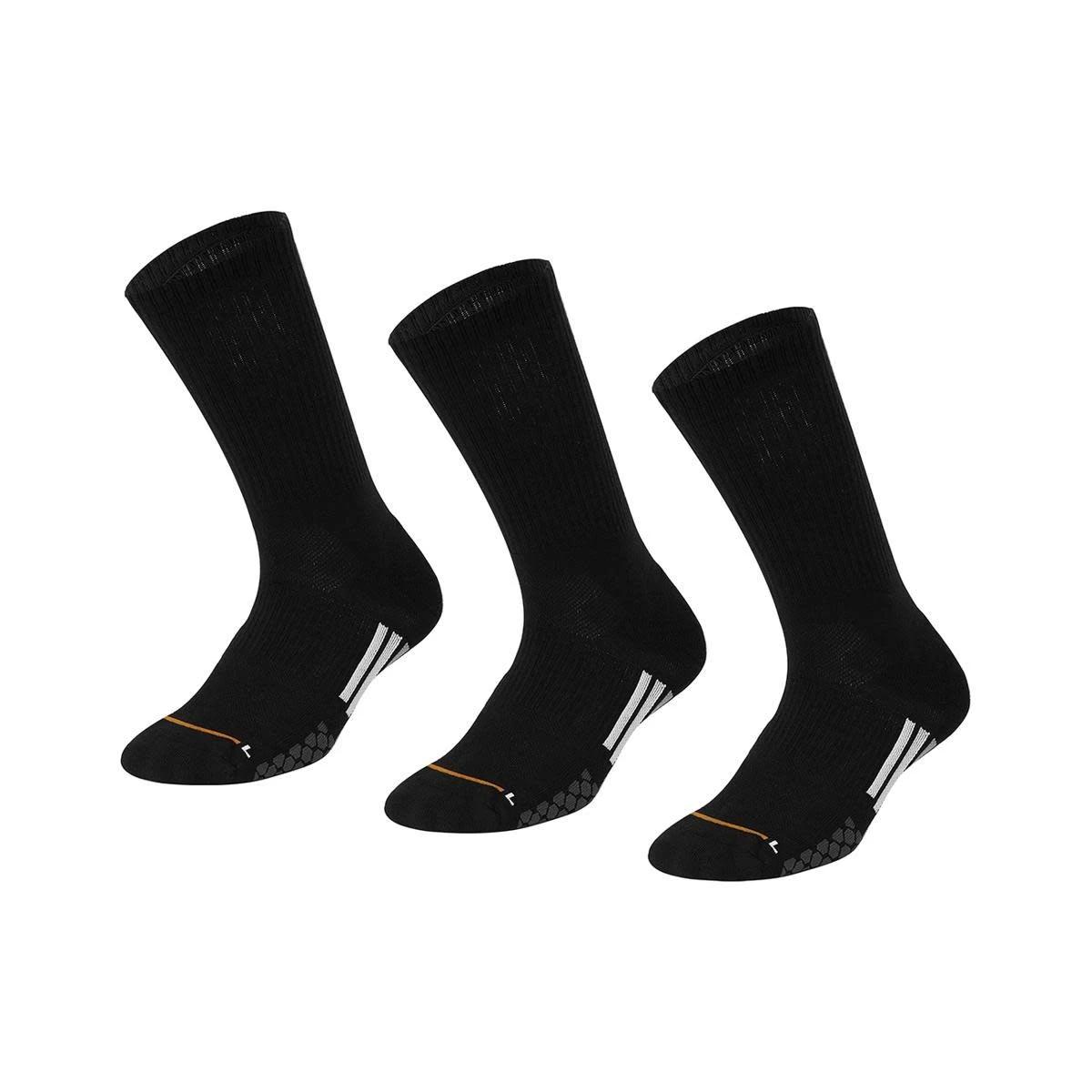 1 3 Pack Anti Odour Sport Crew Socks BLACK, 1 of 3