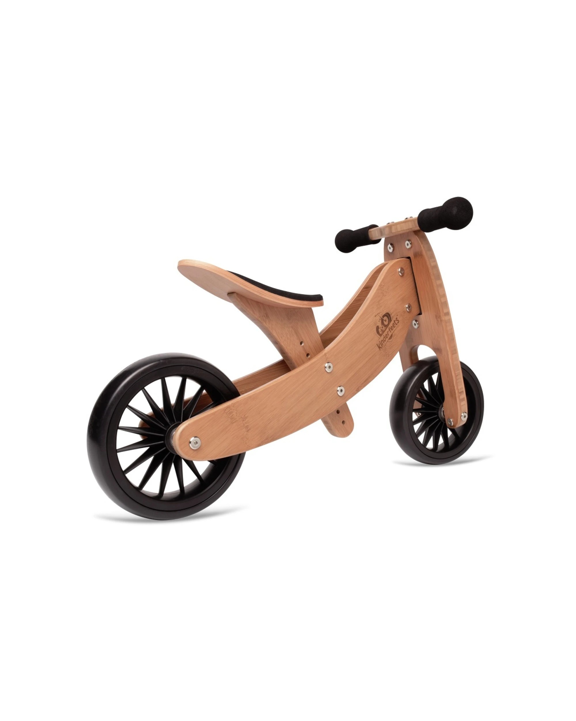 3 Kinderfeets Tiny Tot Plus Bamboo Balance Bike And Trike Kids Ride On Toy 18 Months Plus - Brown, 3 of 9