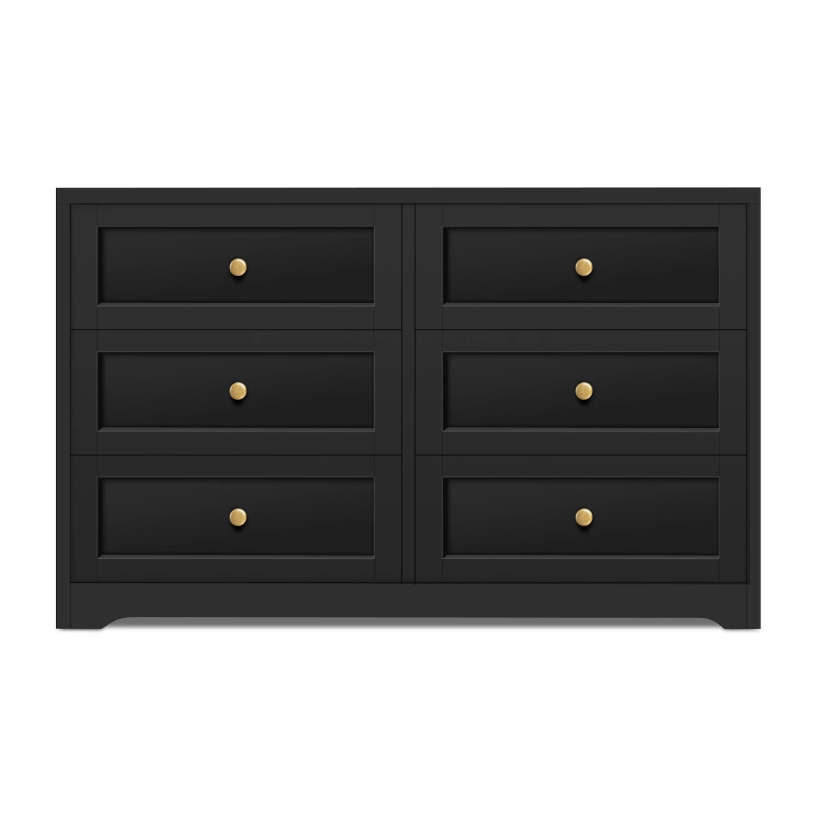 7 Alfordson 6 Chest of Drawers Hamptons Storage Cabinet Dresser Tallboy - Black, 7 of 8