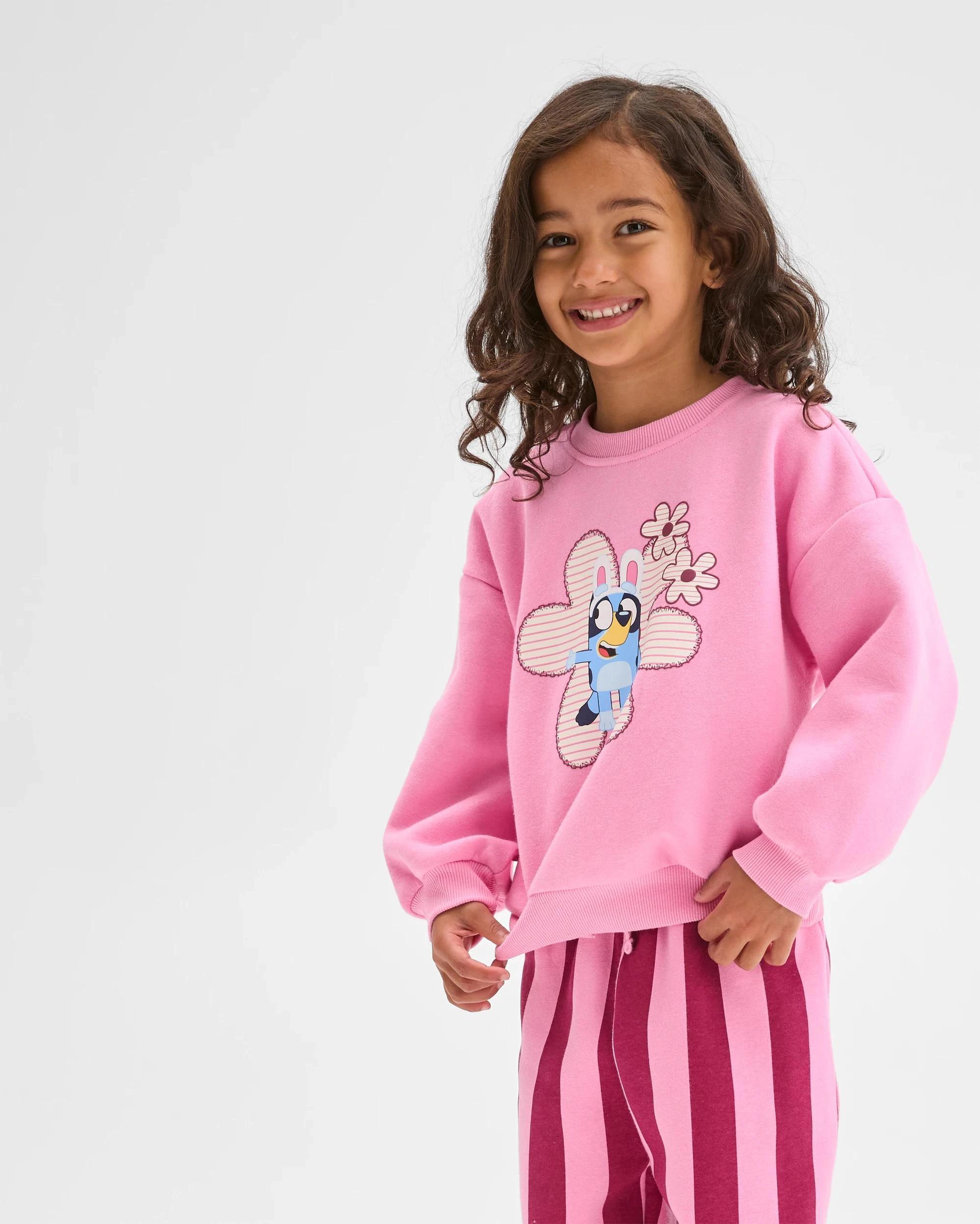 3 Bluey Australian Cotton Blend Sweat Top and Trackpants Set PINK, 3 of 8