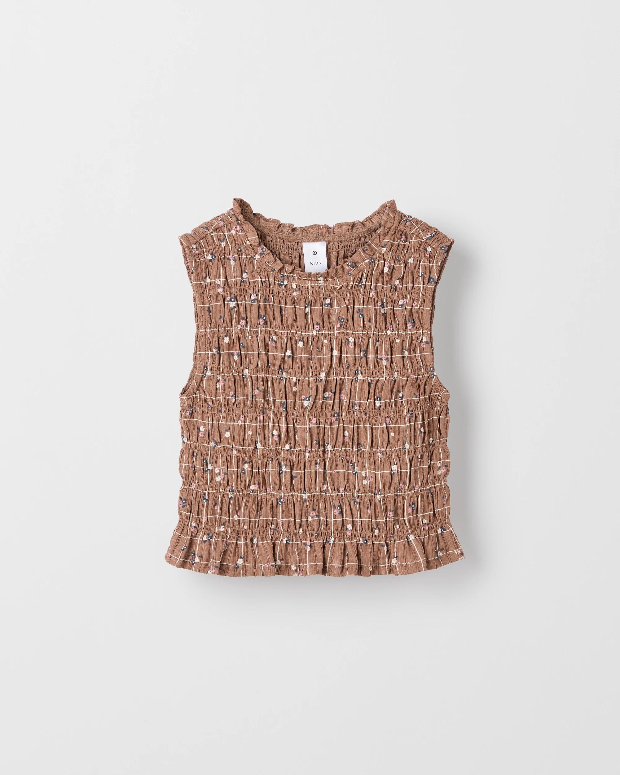 6 Target Kids Textured Knit Tank Top CHECK BROWN, 6 of 7