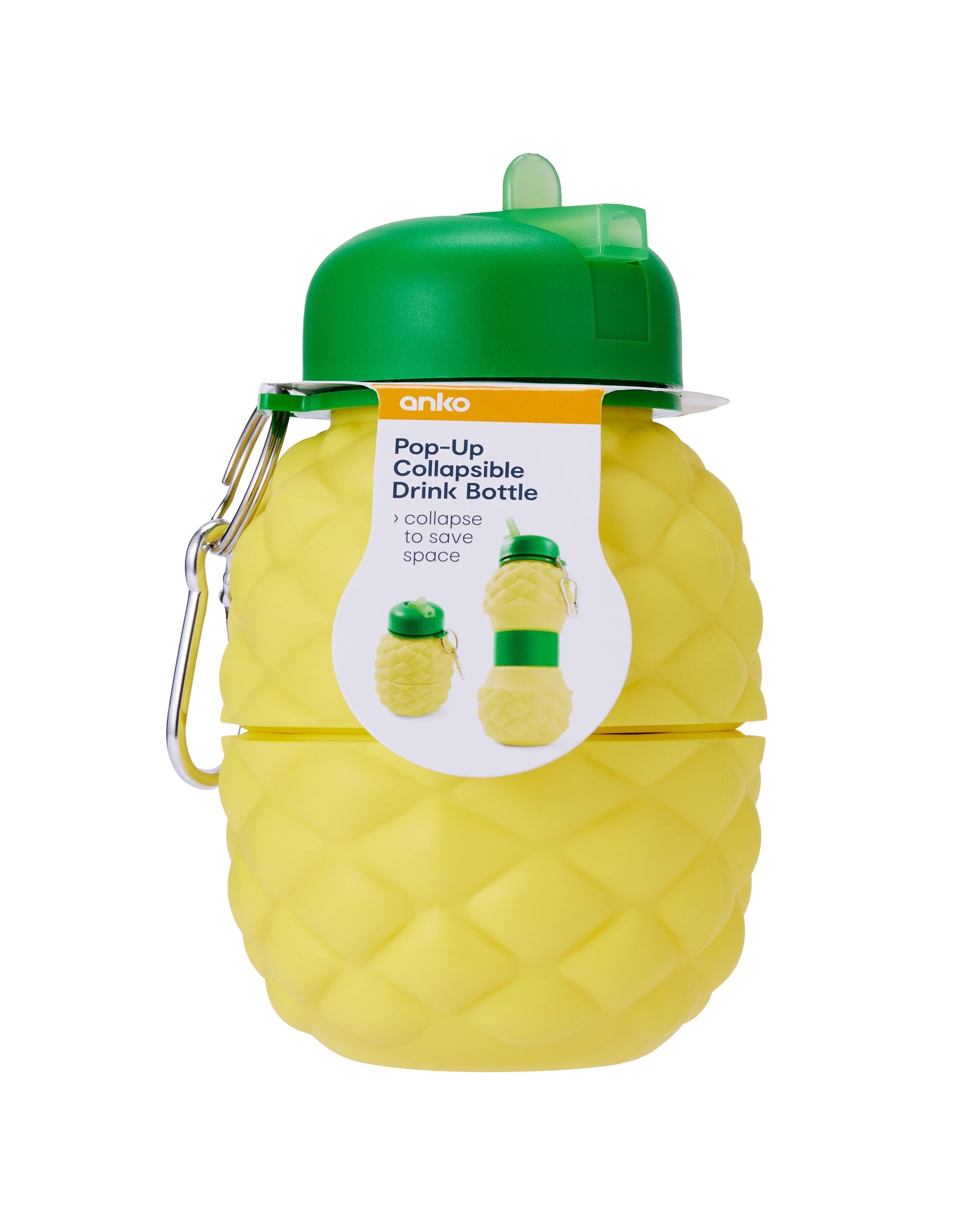 10 Pop-Up Collapsible Drink Bottle - Pineapple, 10 of 10