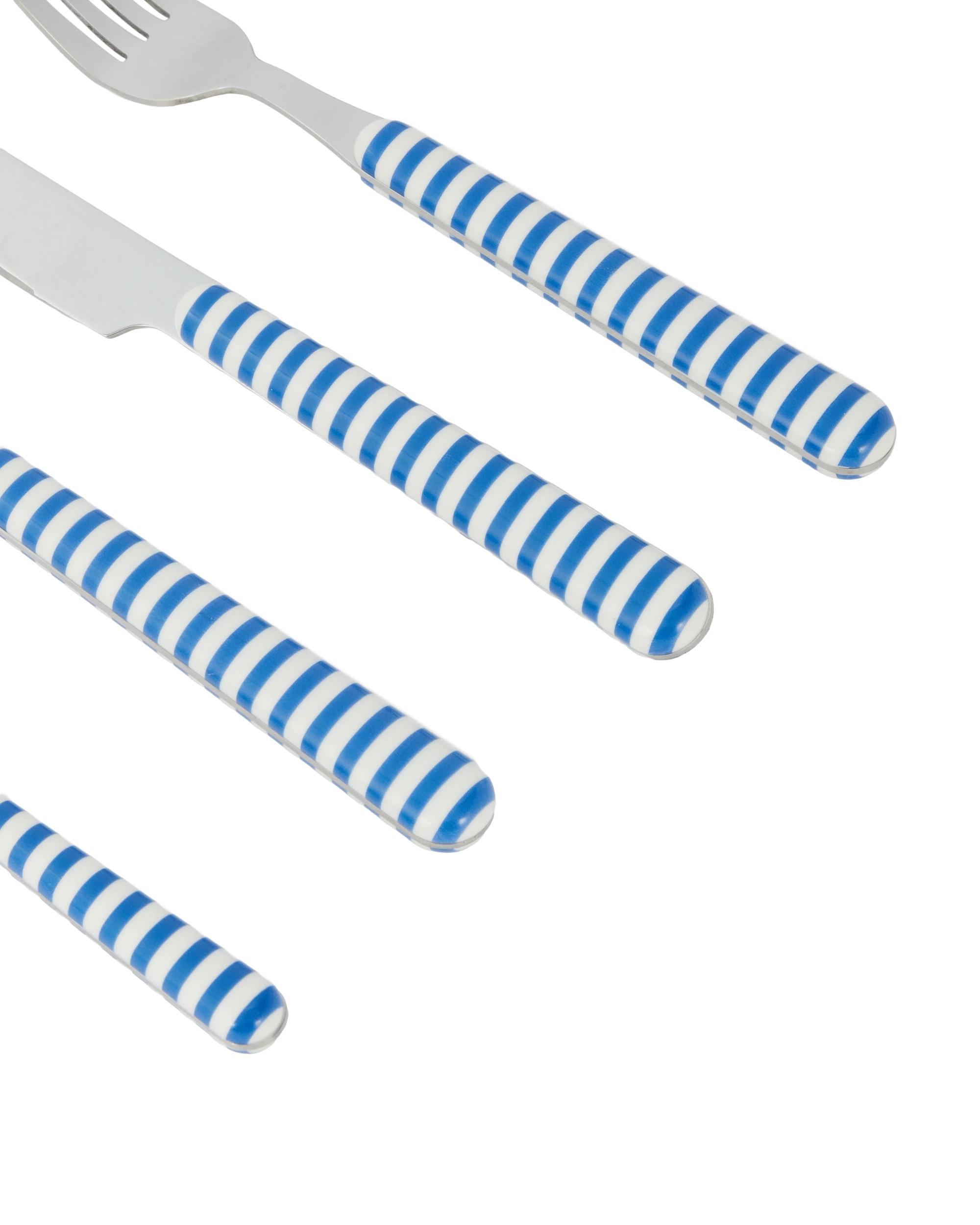 3 16 Piece Blue Stripe Cutlery Set, 3 of 6