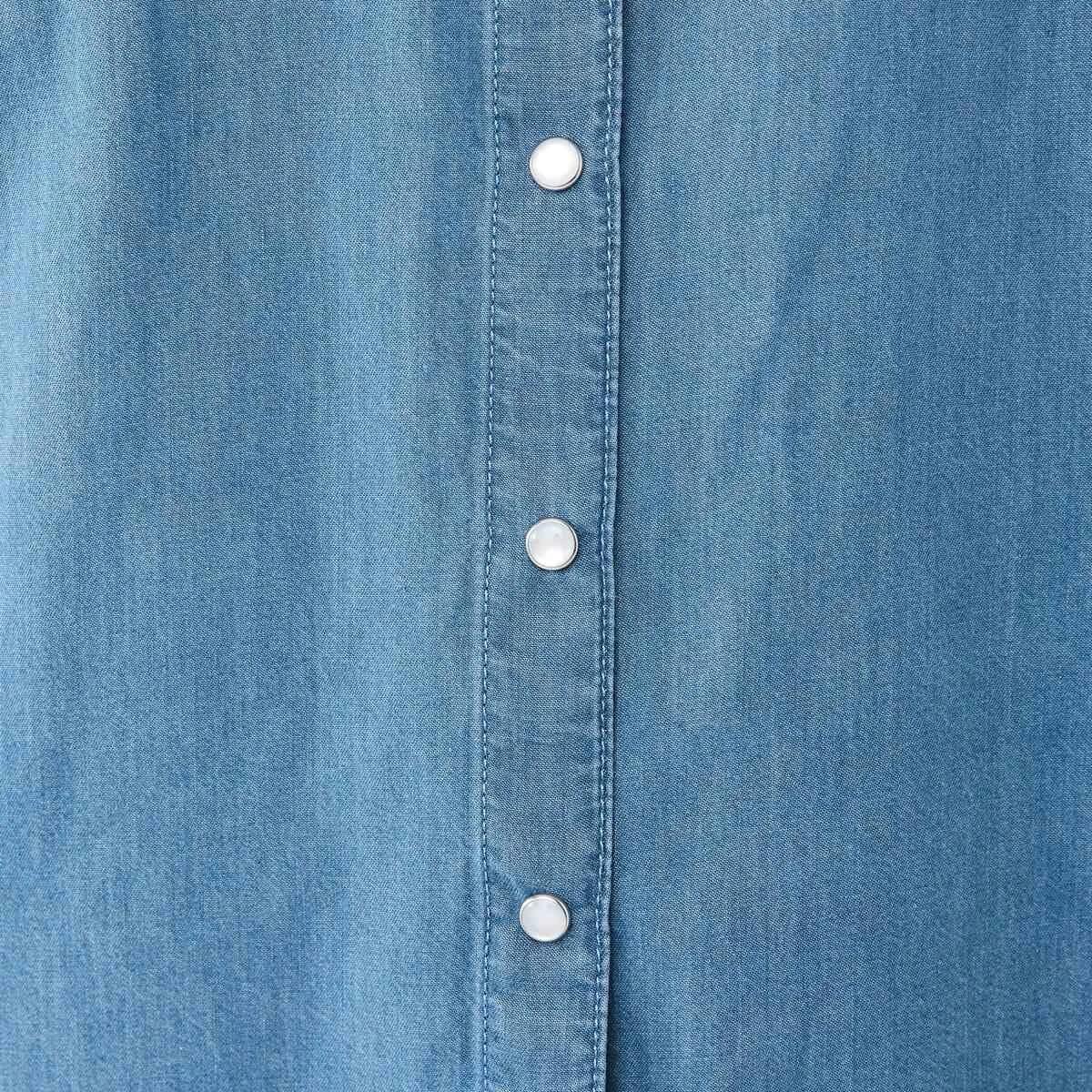 7 Long Sleeve Chambray Shirt Mid Wash, 7 of 7