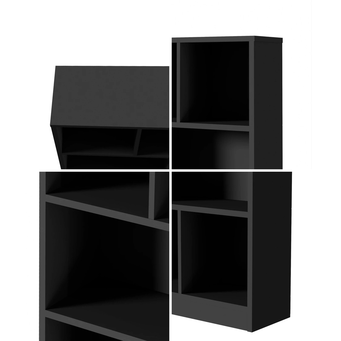 4 Oikiture Bookshelf Bookcase Display Shelves Unit Storage Organizer Stand
 - Black, 4 of 9