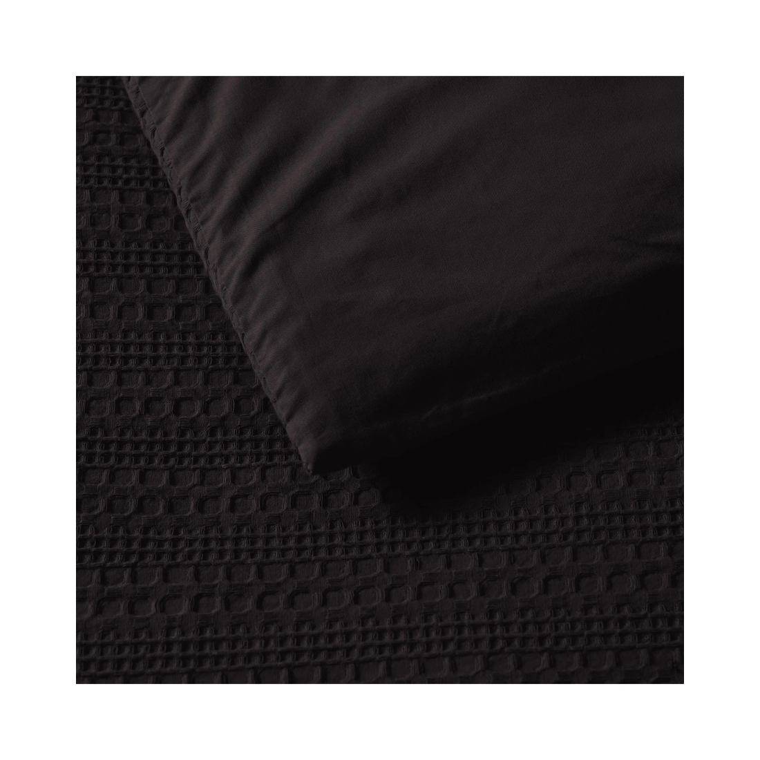 4 Bianca Bedding Kahlani Waffle Jacquard Quilt Cover Set - Chocolate King - Brown, 4 of 5