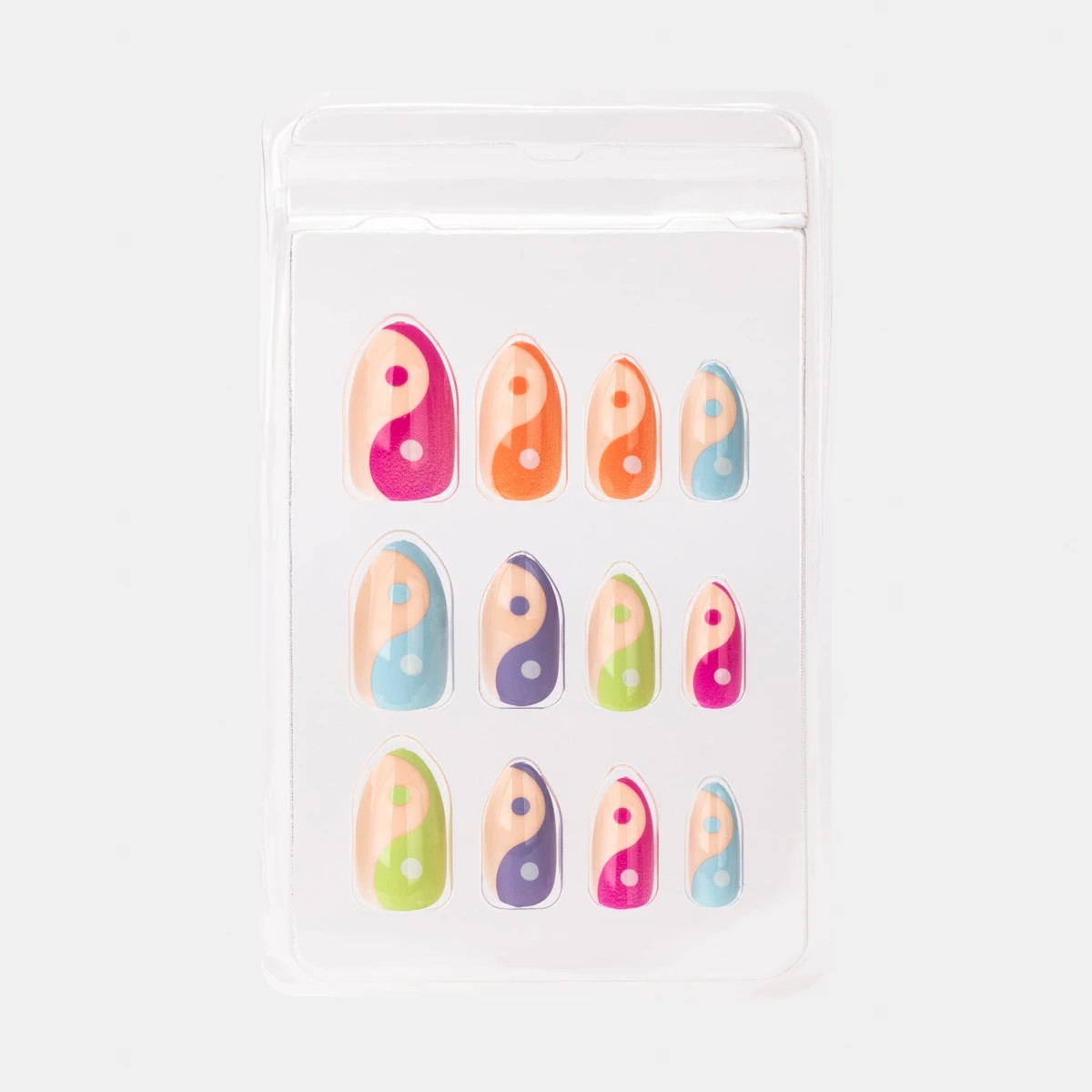 3 OXX Cosmetics 24 Pack Artificial Nails With Adhesive - Almond Shape, Rainbow Yin Yang, 3 of 5