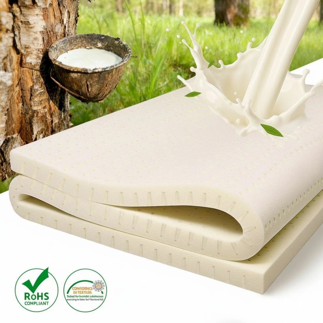 6 Giselle Bedding Latex Mattress Topper 5cm Queen - White, 6 of 8