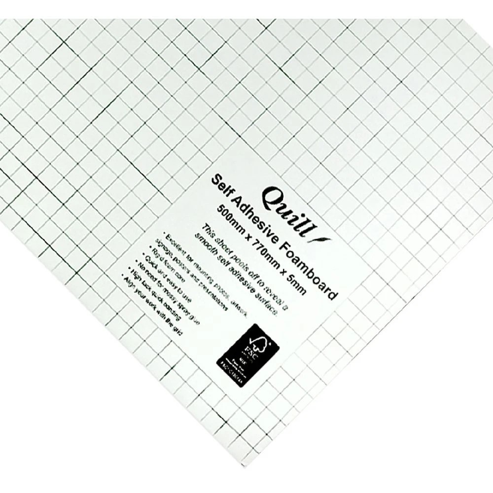 1 Quill 5mm self-adhesive Foam Board 500 x 770mm White, 1 of 4