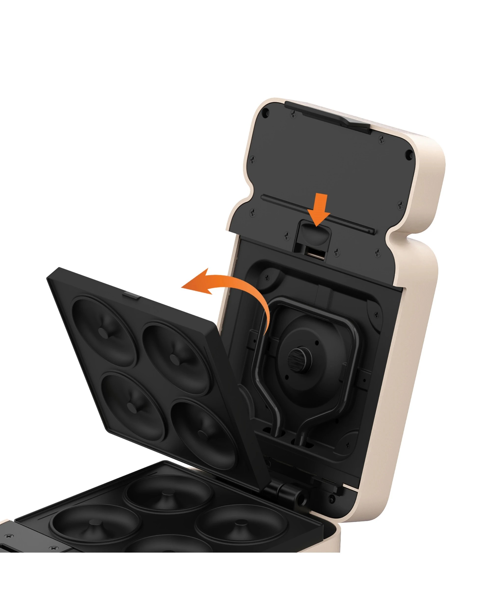 3 Advwin Waffle Maker with 10 Detachable Plates - Beige, 3 of 5