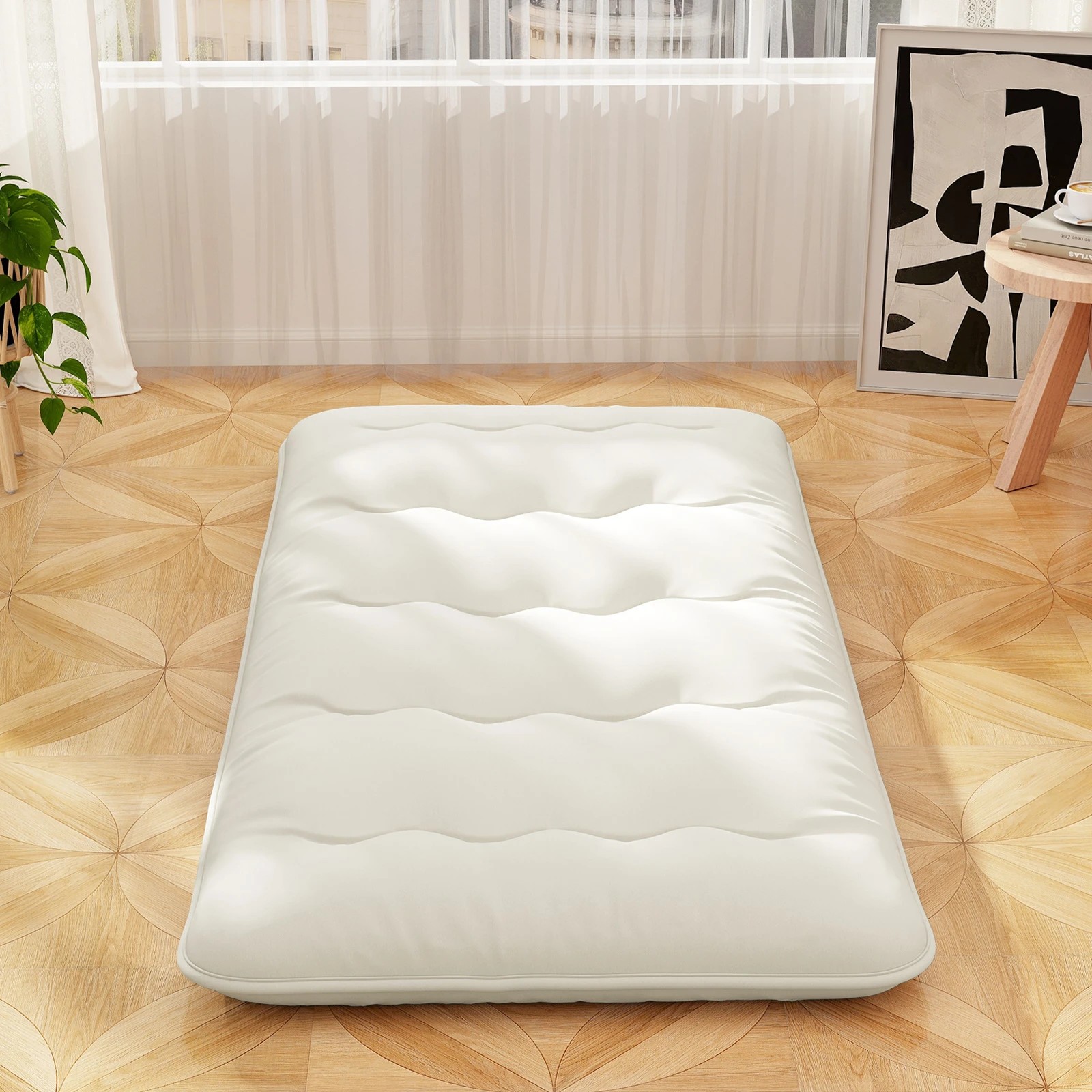 3 Costway Single Size Foldable Mattress Portable Roll Up Mat Japanese Floor Mattress w/Carry Bag - Beige, 3 of 3