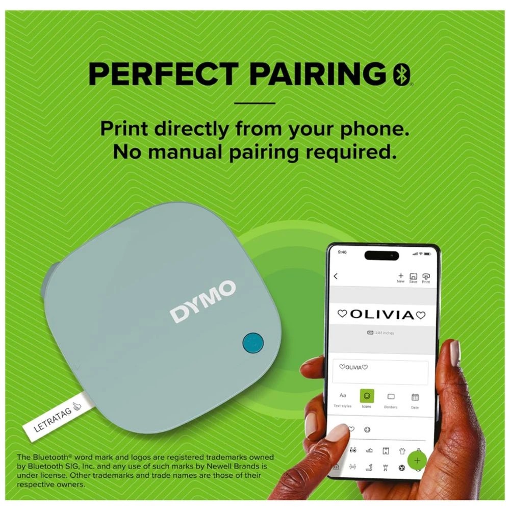 3 DYMO LetraTag 200B Bluetooth Labeller Green, 3 of 5