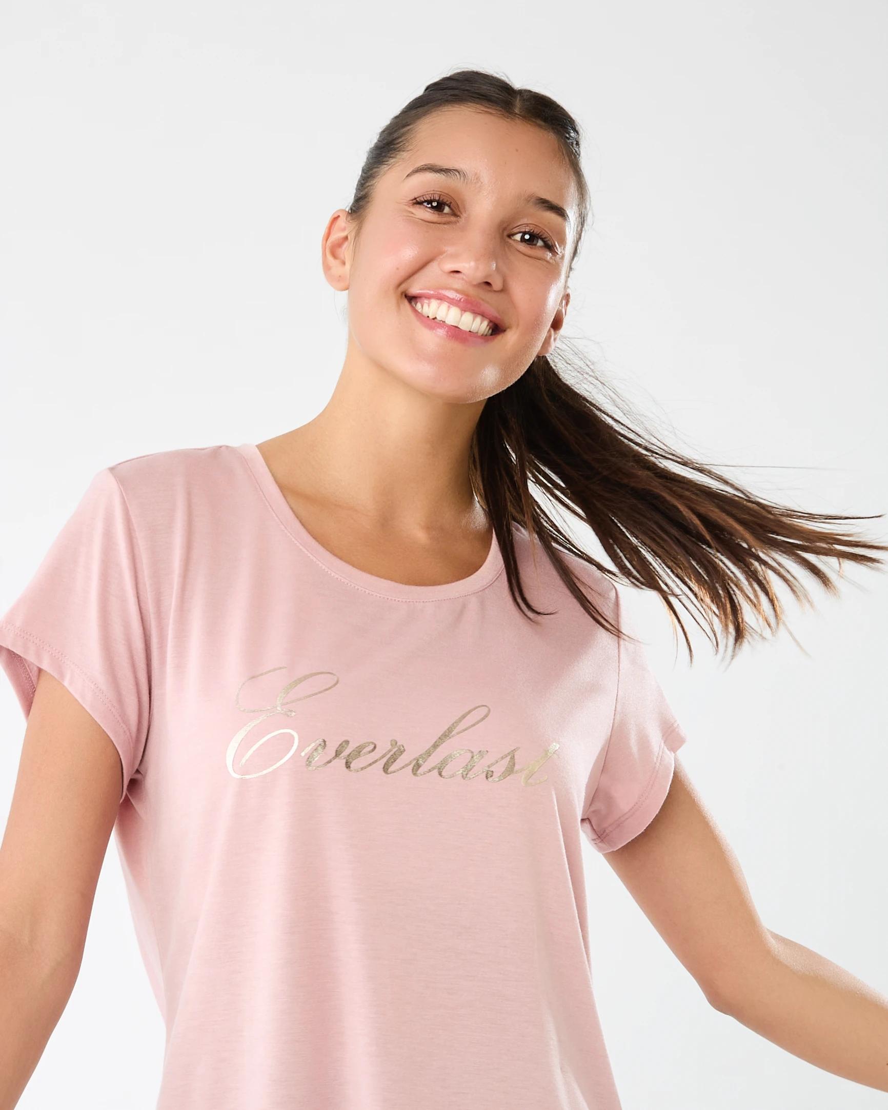 3 Everlast Womens Scoop Neck T-shirt Blush, 3 of 8