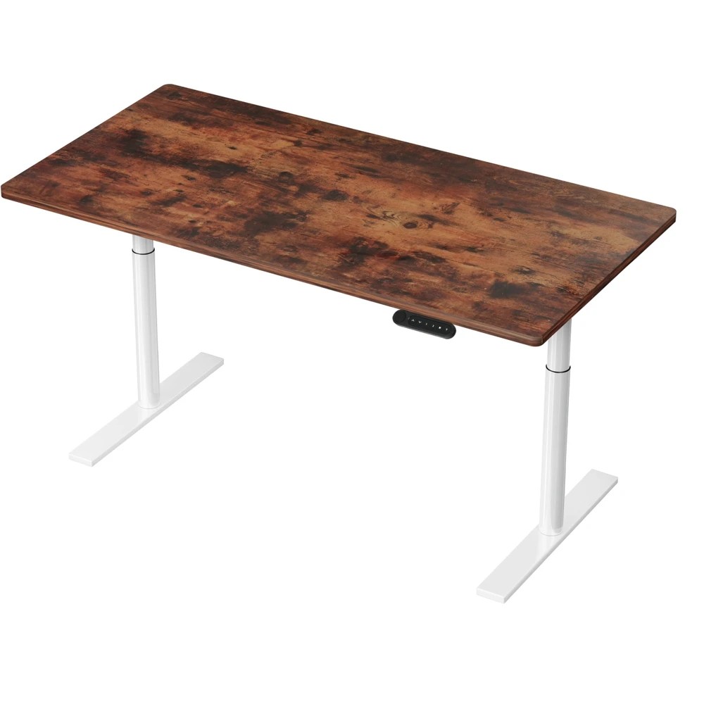 1 Artiss Standing Desk Motorised Electric Dual Motor 140CM Rustic - Brown, 1 of 6