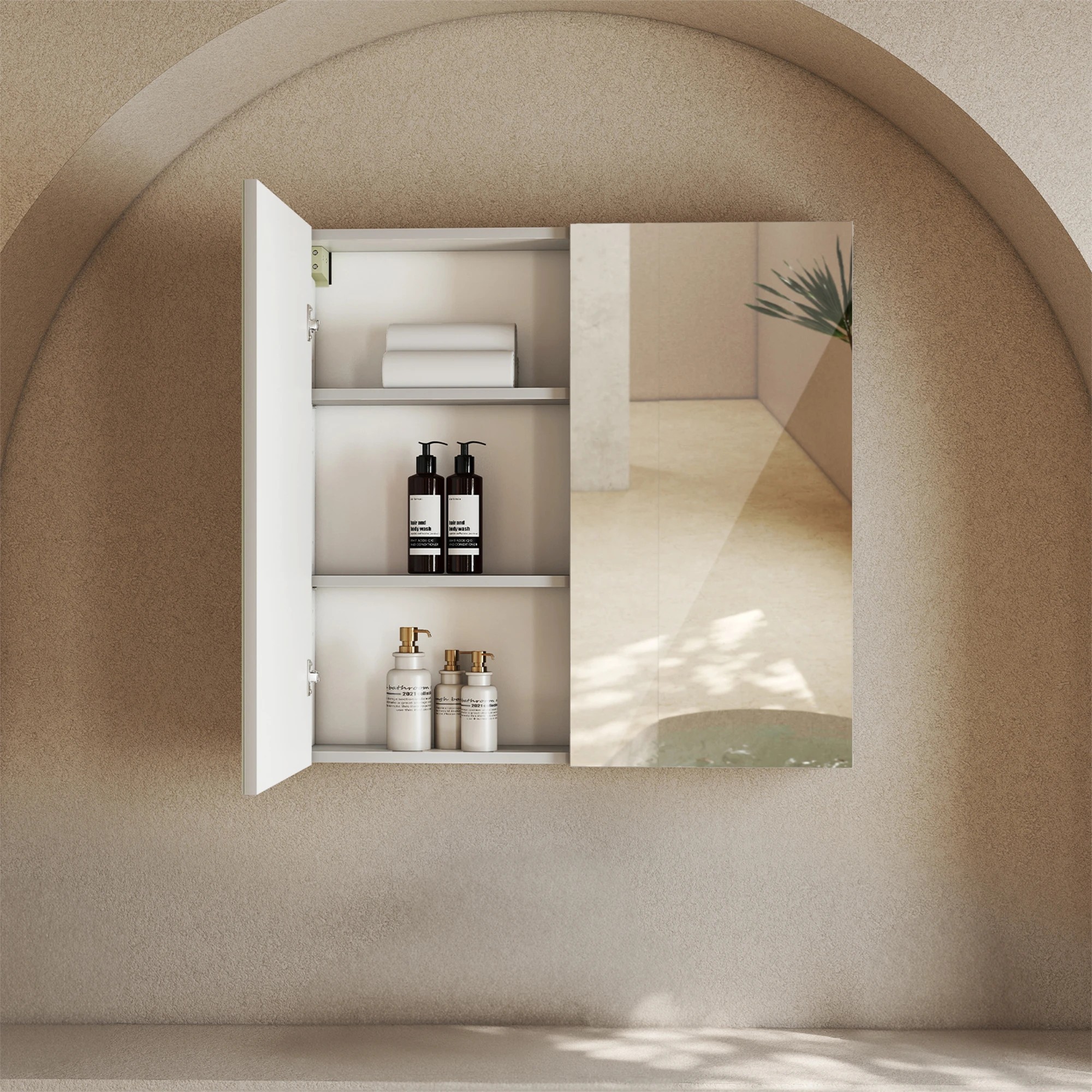 7 Levede Bathroom Mirror Wall Mounted Vanity Mirror Cabinet Wall Storage 75x72cm, 7 of 9