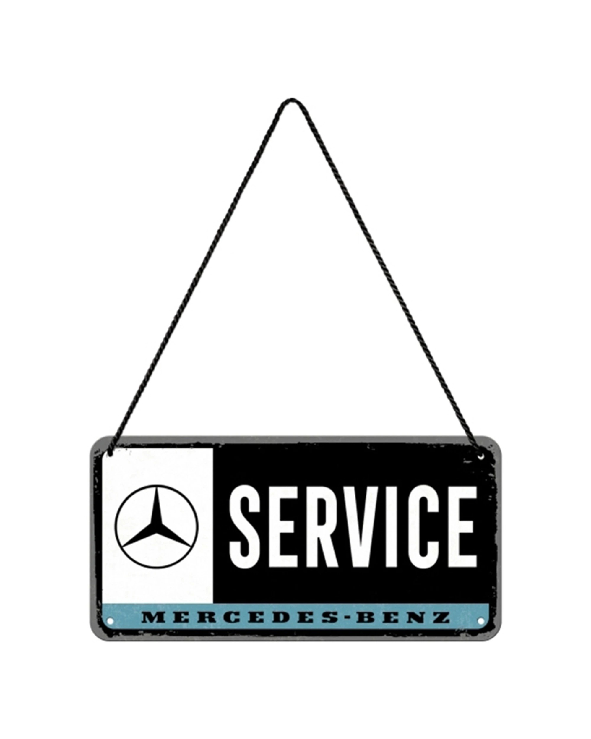 1 Nostalgic-Art Metal Hanging Sign 10x20cm Wall Decor - Mercedes-Benz Service - Multi, 1 of 3