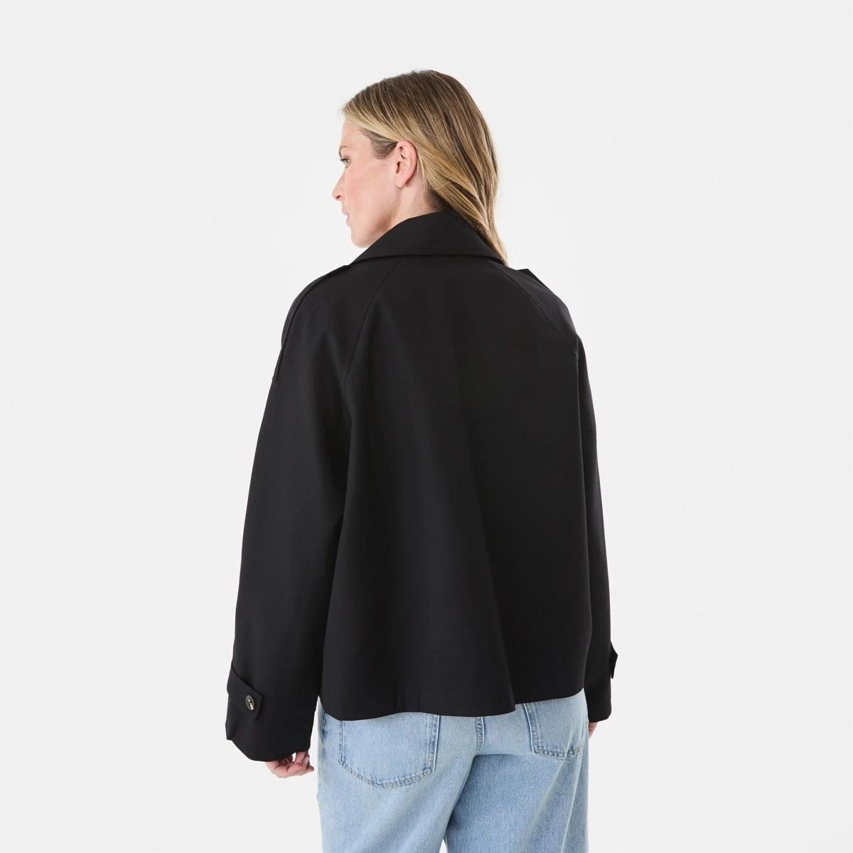 4 Crop Trench Coat Black, 4 of 8