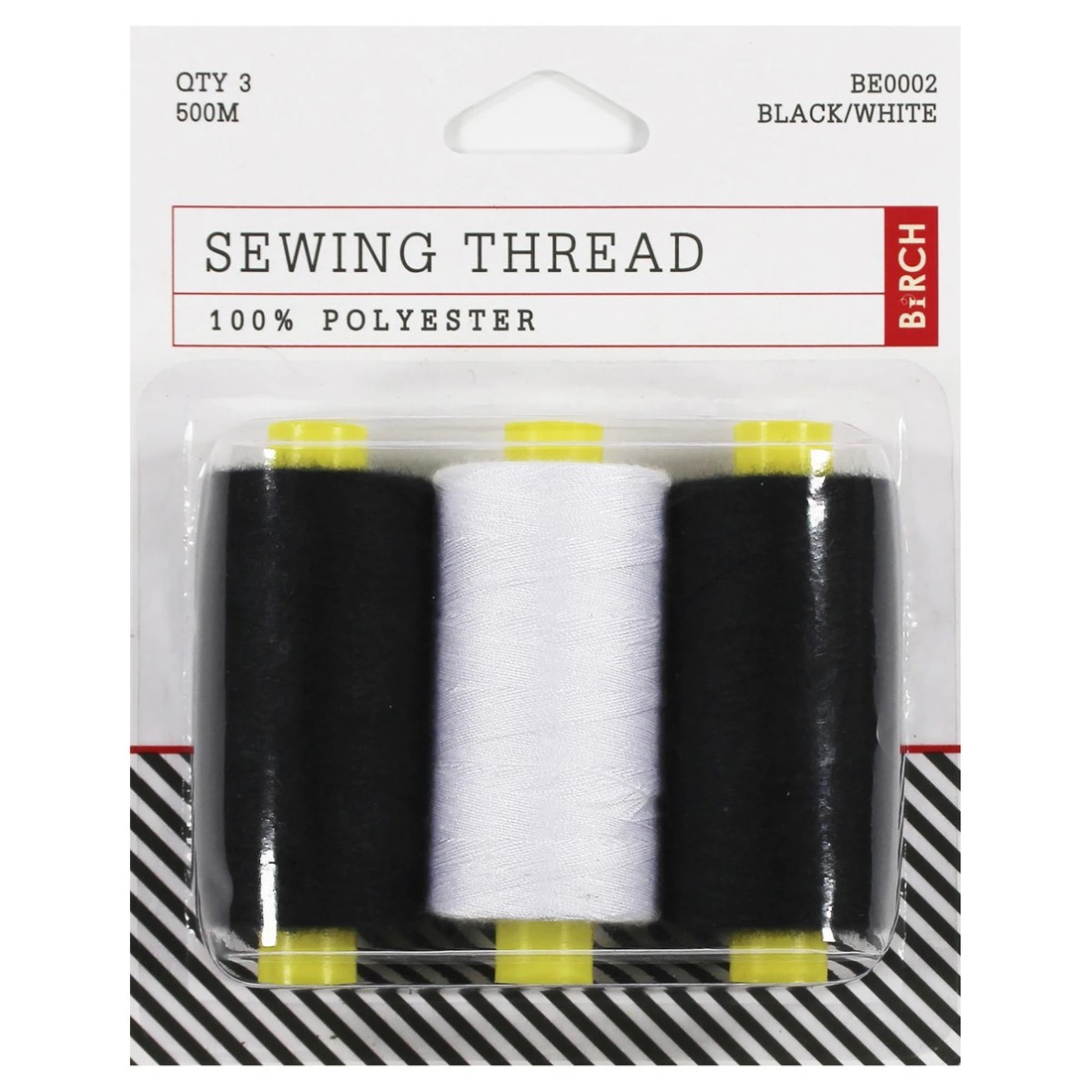 1 Birch 3 Pack Black and White Sewing Thread, 1 of 1