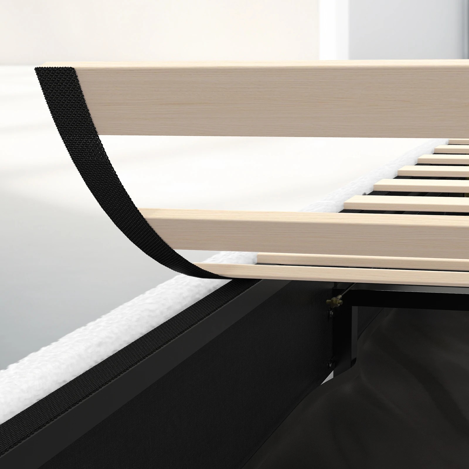 10 Alfordson Bed Frame Queen Size Gas Lift Storage Mattress Base Boucle Barlow - White, 10 of 10