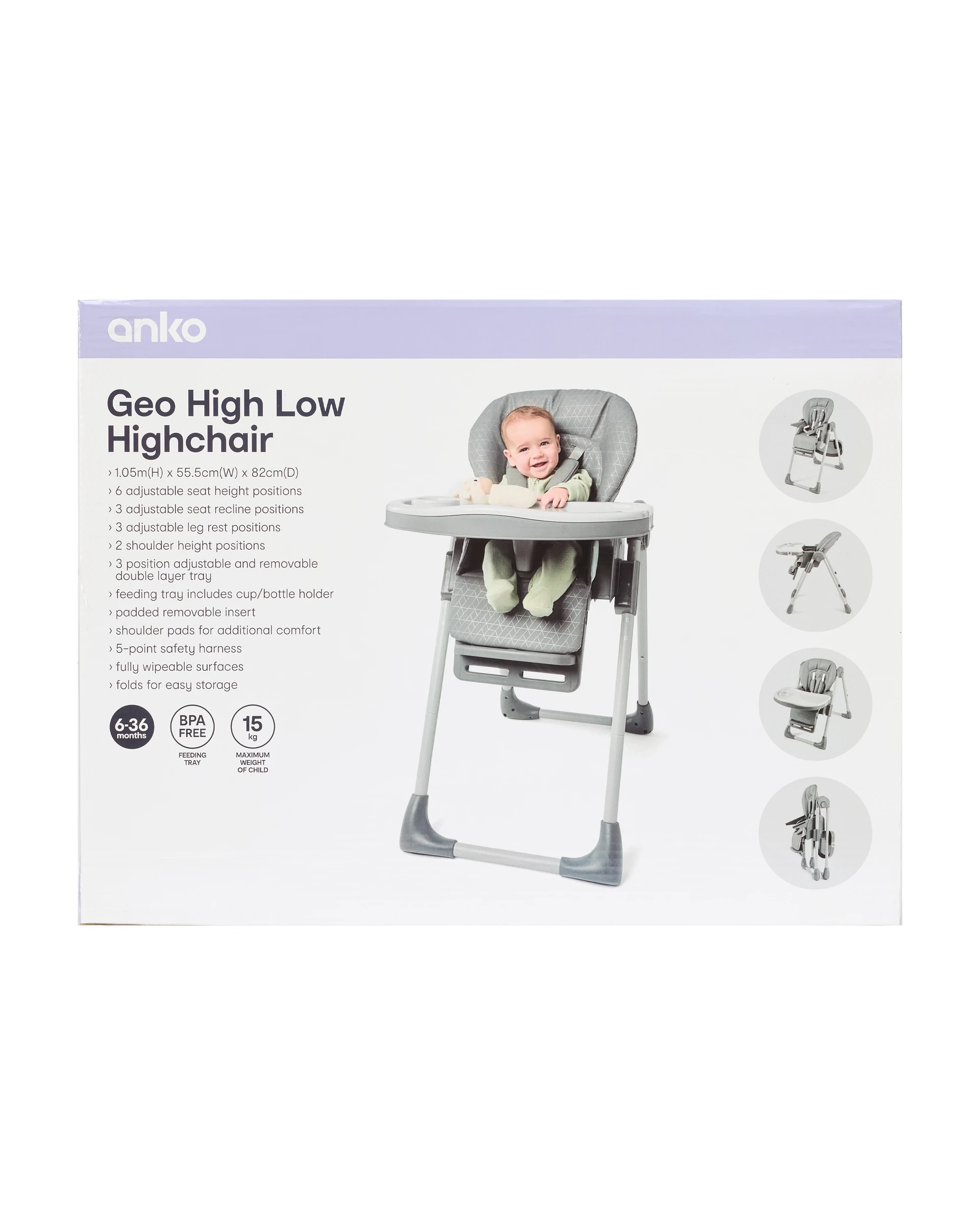 10 Geo High Low Highchair, 10 of 10
