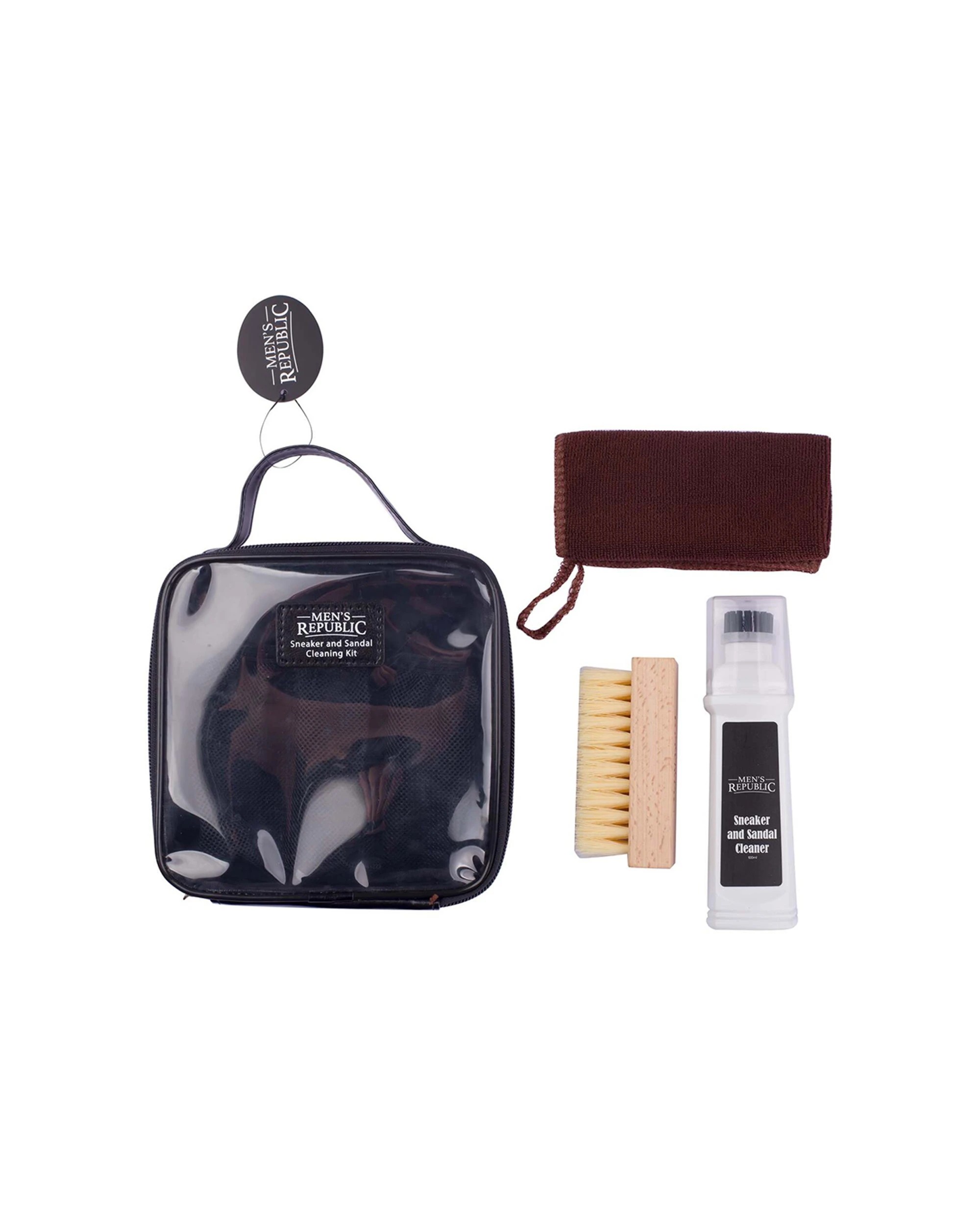 4 Mens Republic 3Pc Sneaker And Sandal Cleaner Kit Carry Bag Plastic Wood Fabric Kit Set - Multi, 4 of 8