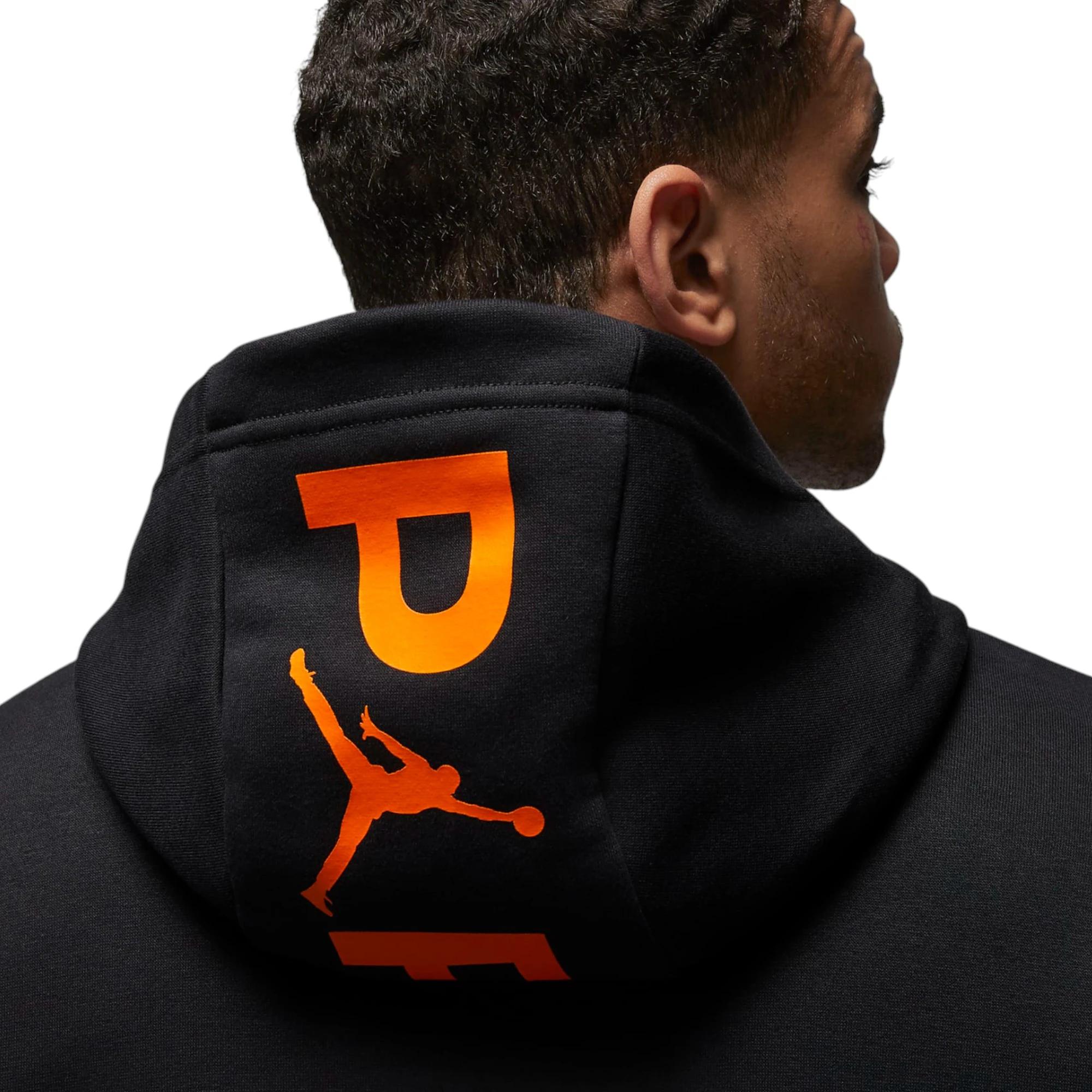 6 Nike Mens Jordan Paris Saint-Germain Black Fleece Pullover Hoodie BLACK, 6 of 7