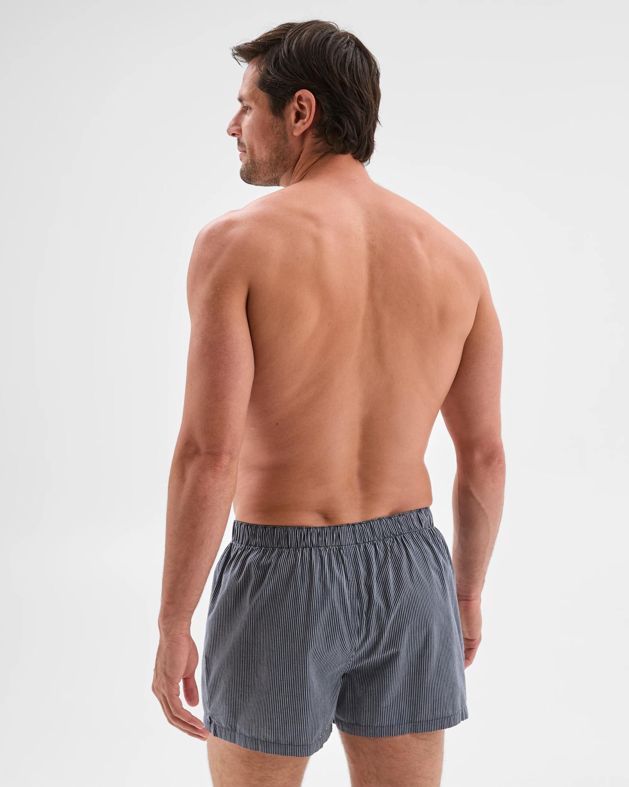 3 Mens Australian Cotton Woven Poplin Boxers 3 Pack - Maxx GEO BLACK/BLUE/NAVY STRIPE, 3 of 4