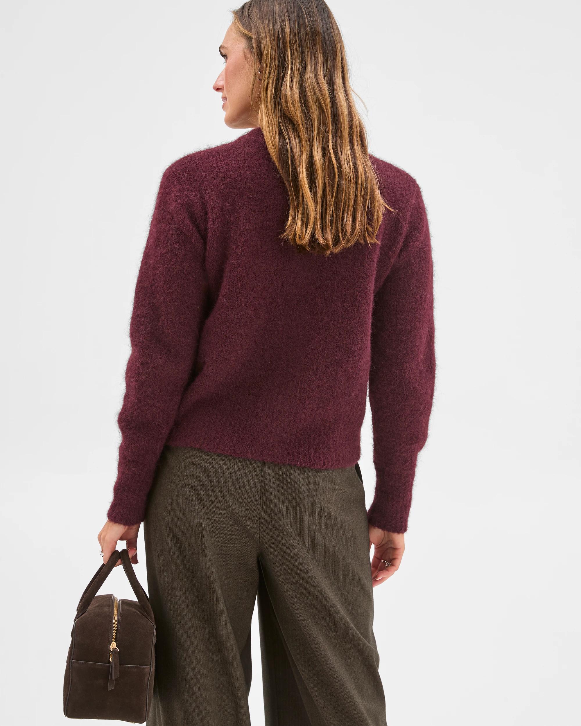 6 Preview Long Sleeve Plush Cardigan PINOT, 6 of 6