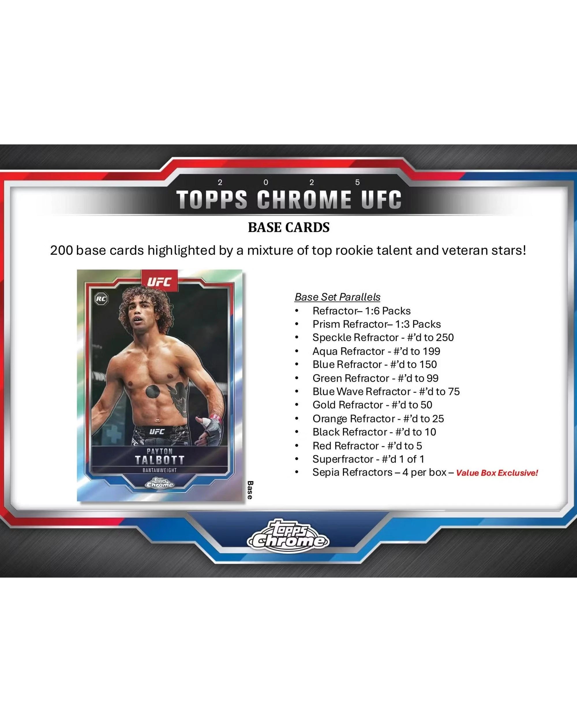 3 Topps 2025 Chrome UFC 6-Pack Value Blaster Box, 3 of 10