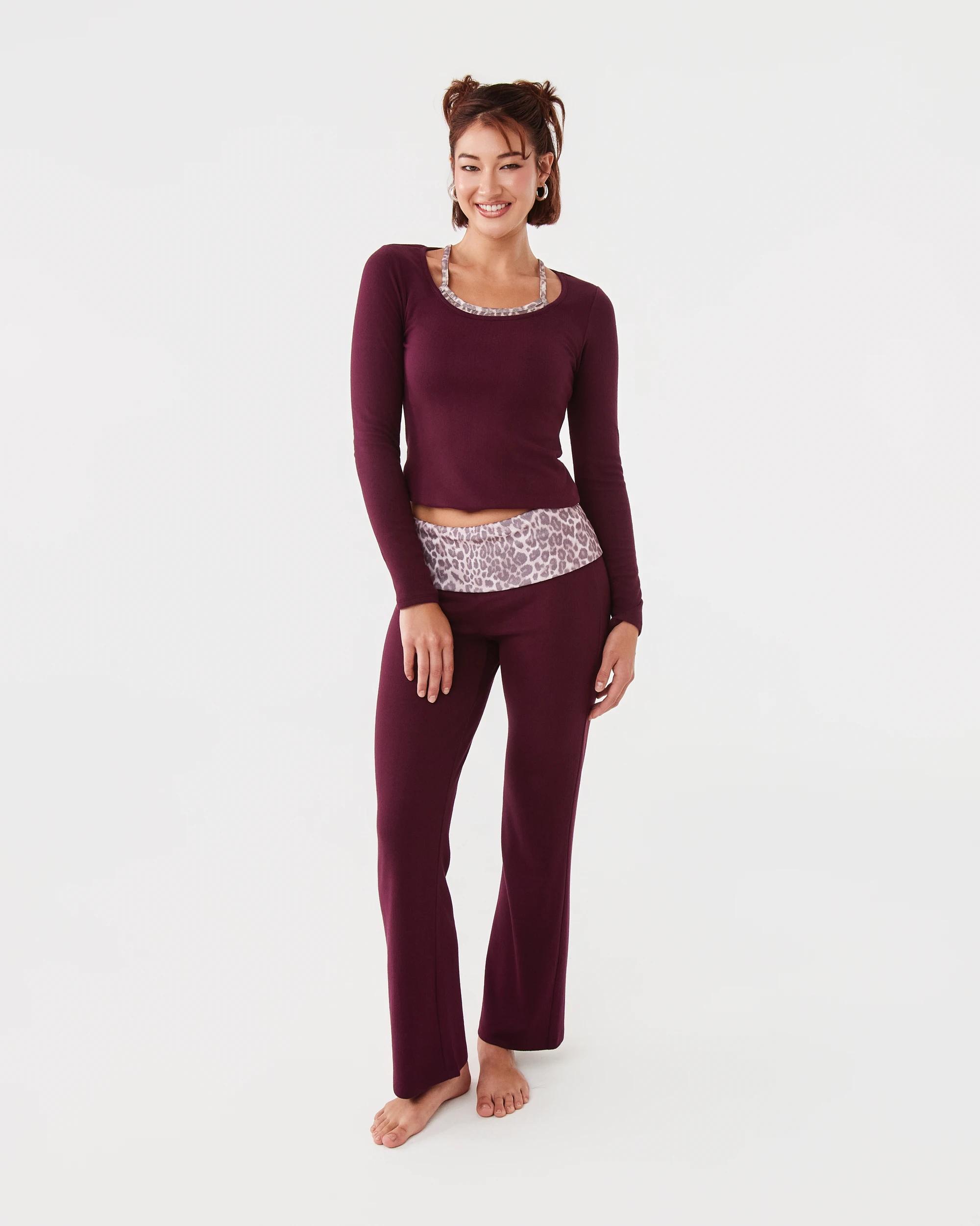 2 Long Sleeve Double Layer Top Velvet Red, 2 of 6