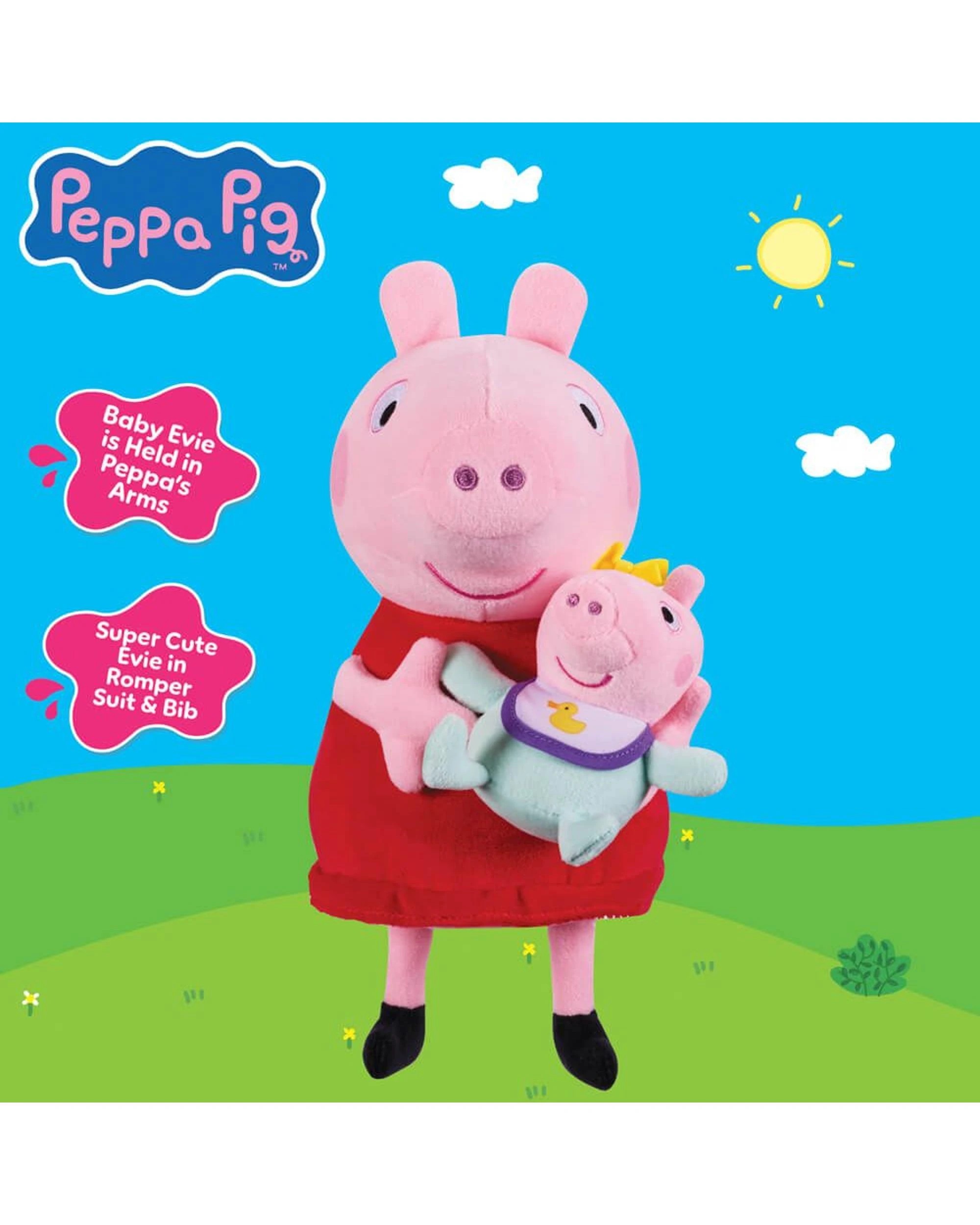 6 Peppa Pig Peppa and Evie Cuddling Plush, 6 of 6