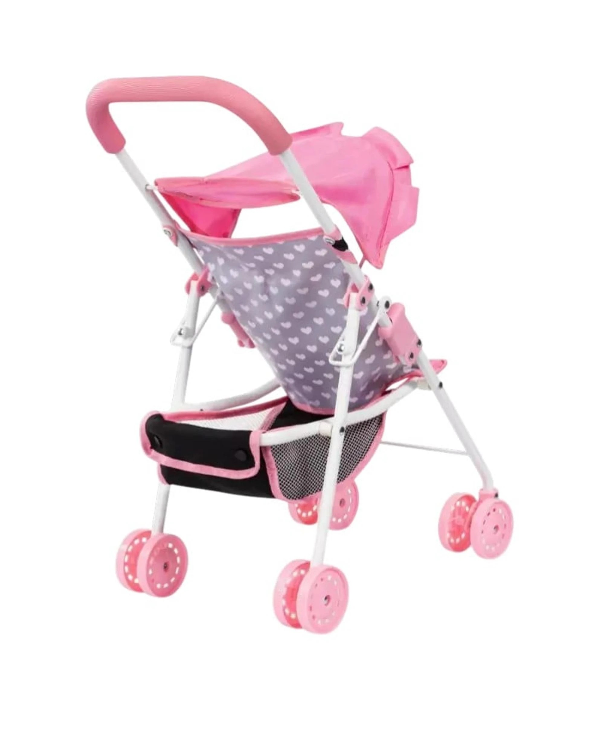 4 Bayer Doll Buggy Pink and Black with Pink Bow - Multi, 4 of 5