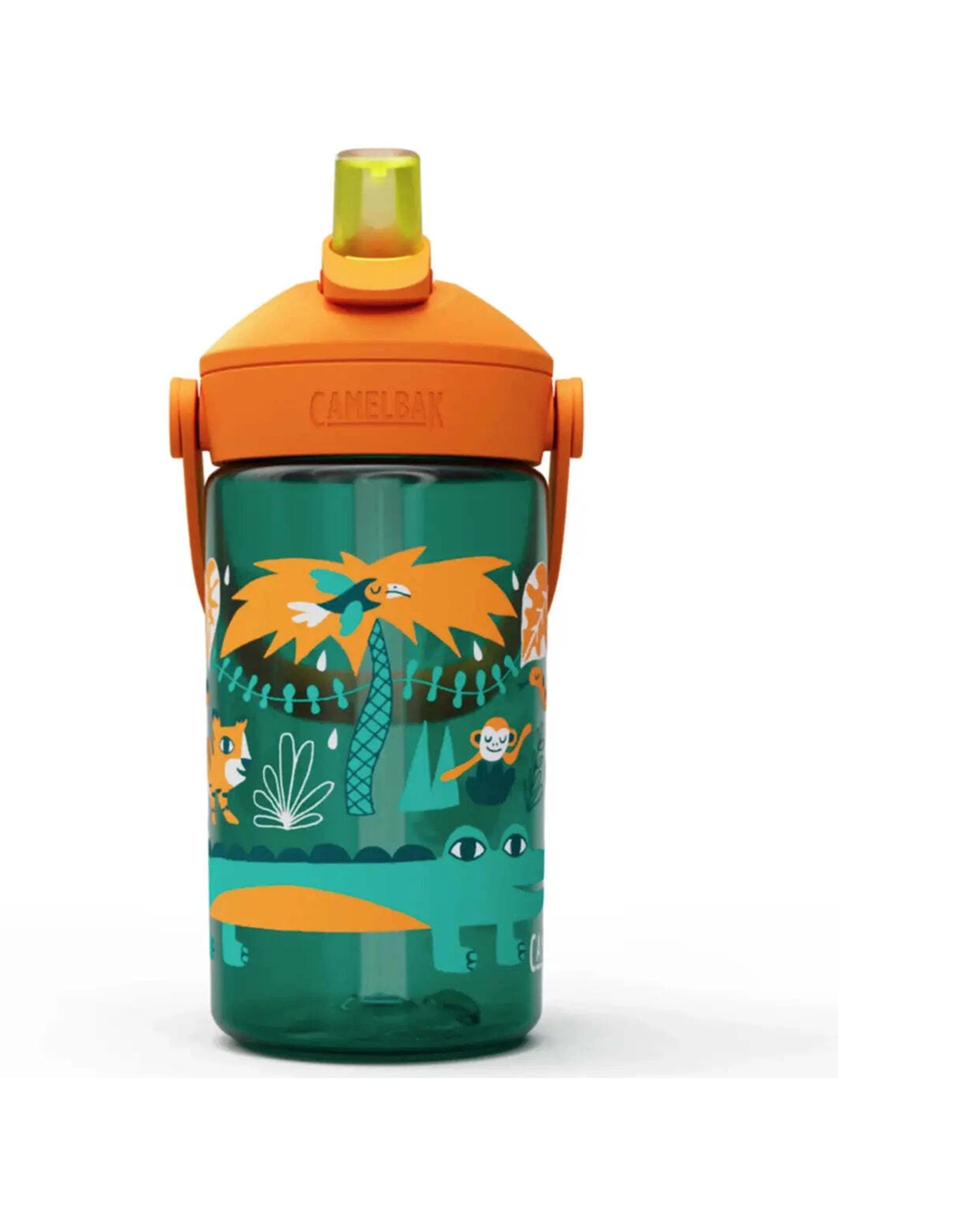 2 CamelBak Kids Thrive Flip Straw 400ml Drink Bottle Leakproof Jungle Animals - Green, 2 of 4