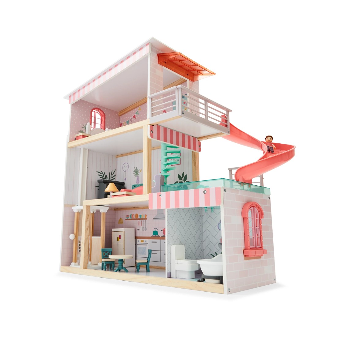 3 17 Piece Wooden Dollhouse Set, 3 of 10