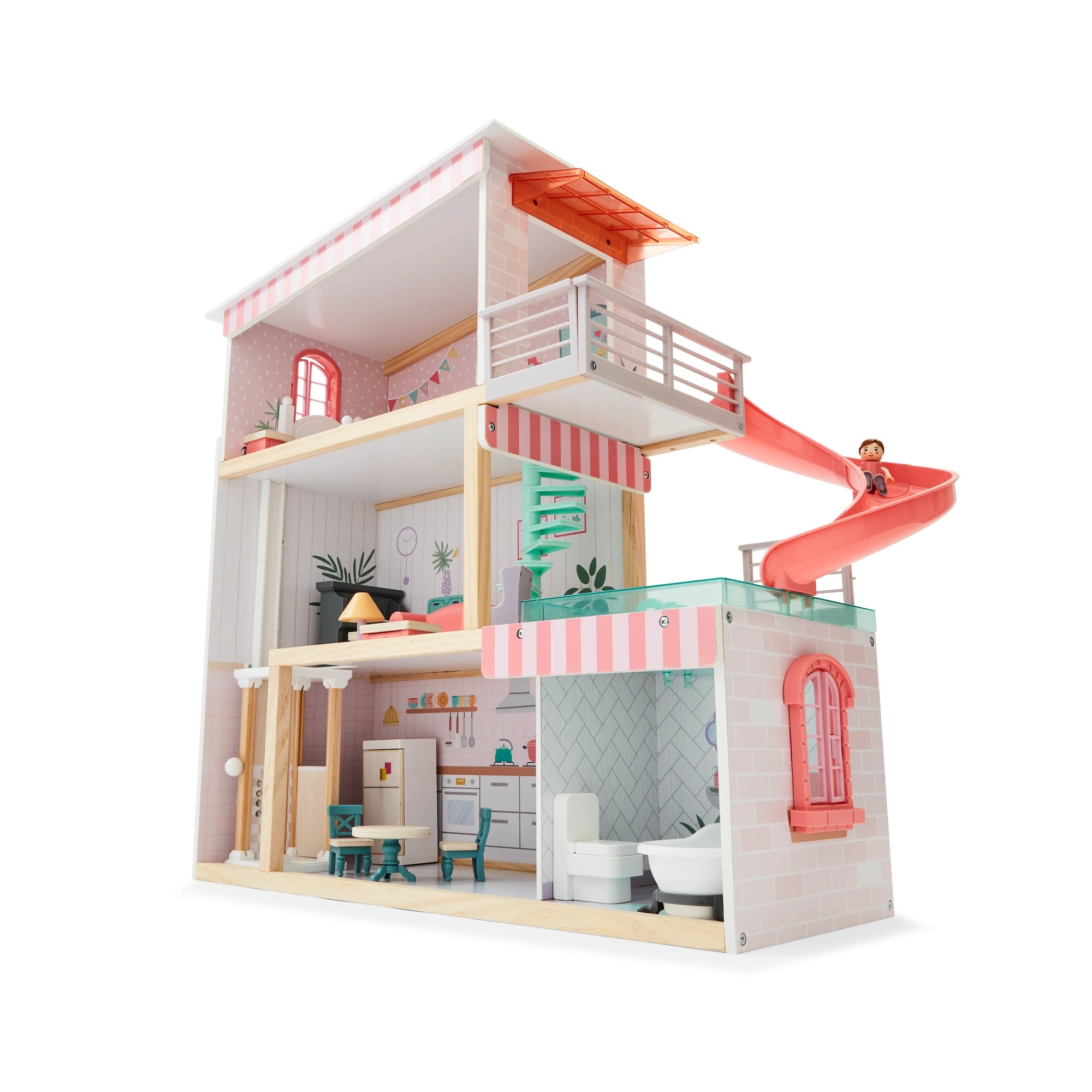 3 17 Piece Wooden Dollhouse Set, 3 of 10