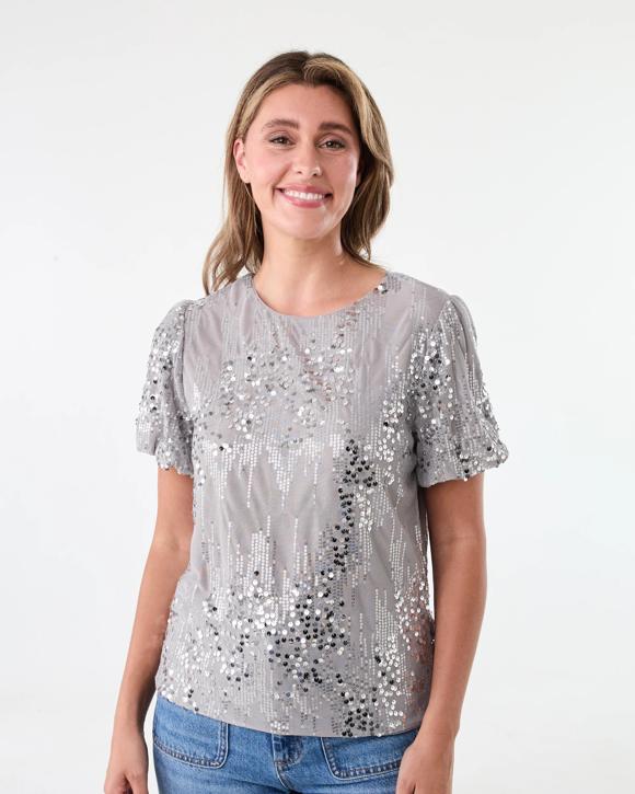 Short Sleeve Sequin Top