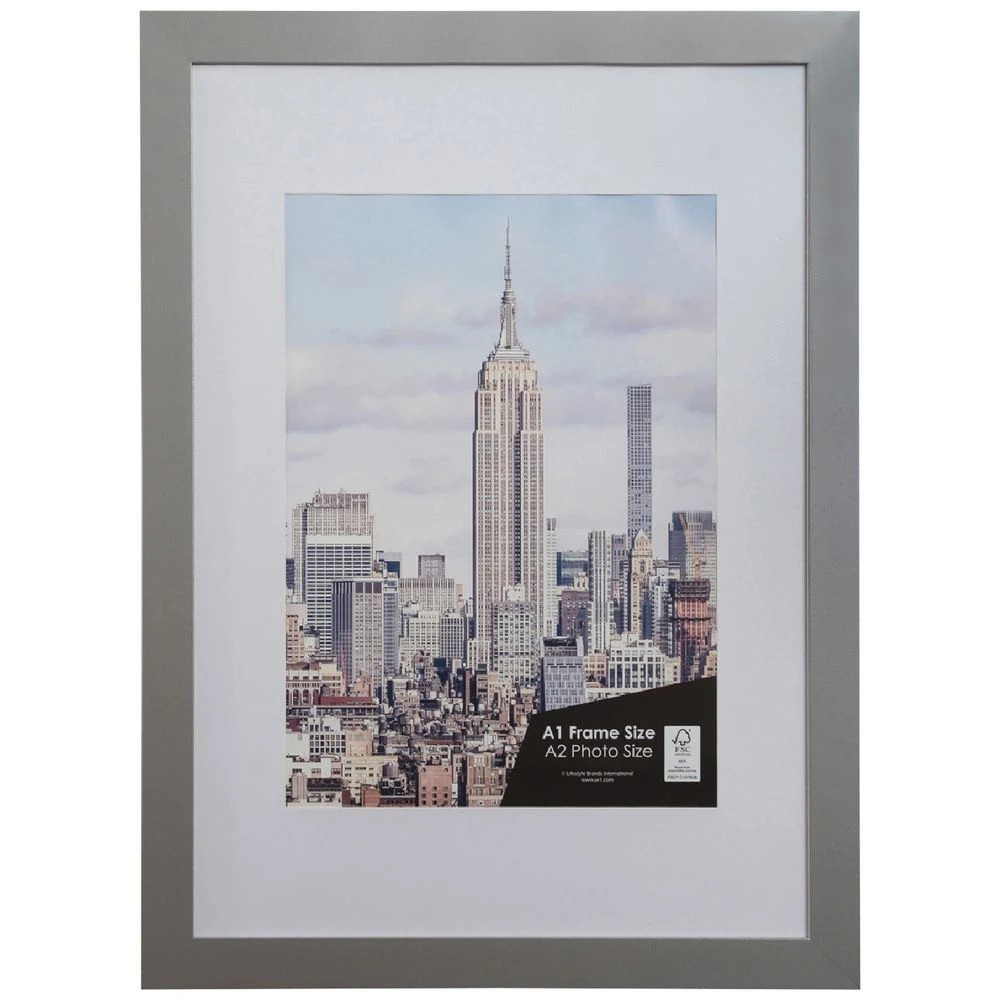 1 Cosmopolitan A1 with A2 Opening Poster Frame Silver, 1 of 4