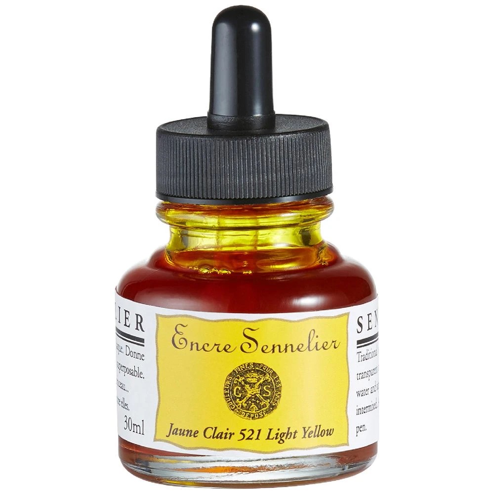 1 Sennelier Encre Drawing Ink 30mL Yellow Light, 1 of 2