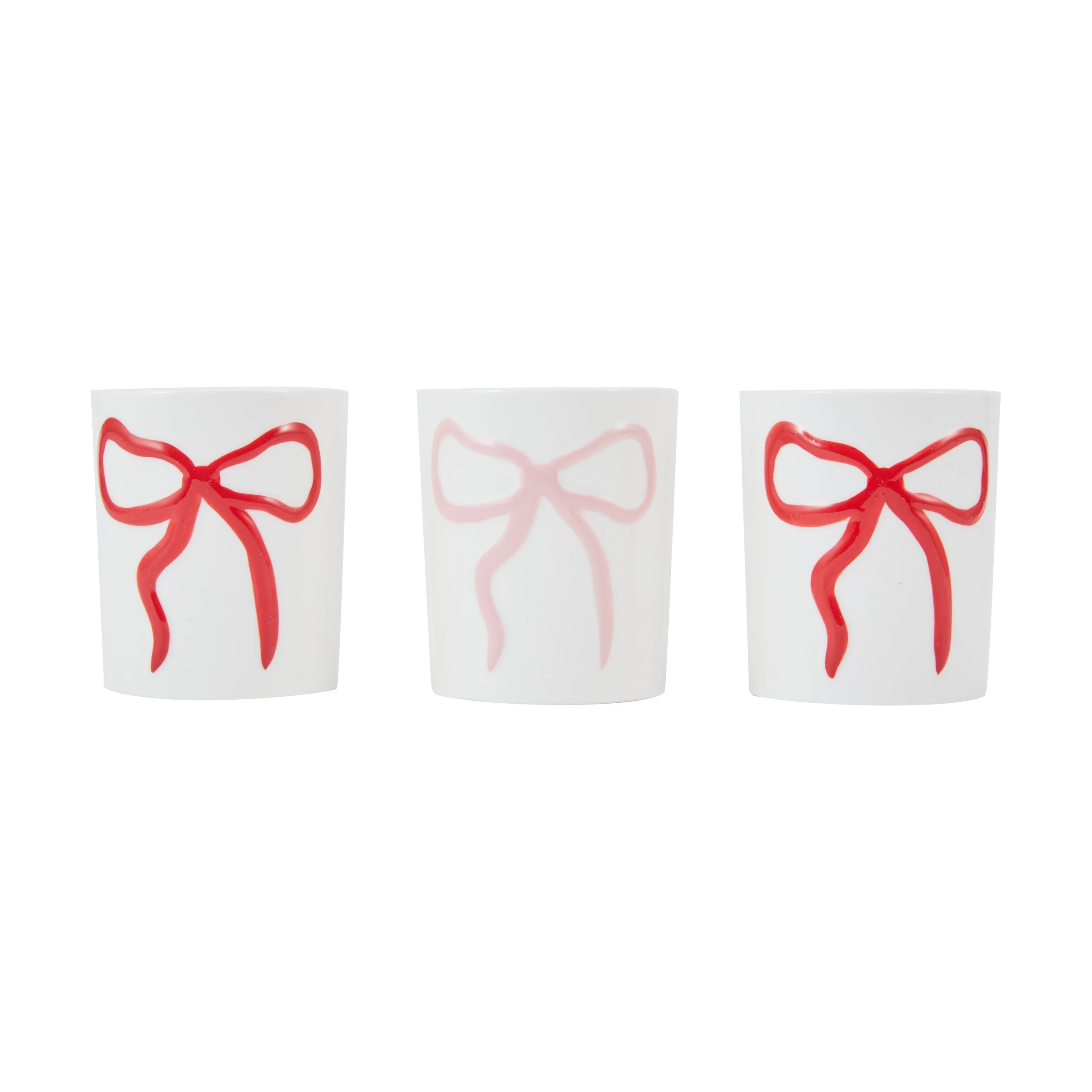 1 Christmas Bow Ceramic Candle Set, 1 of 5
