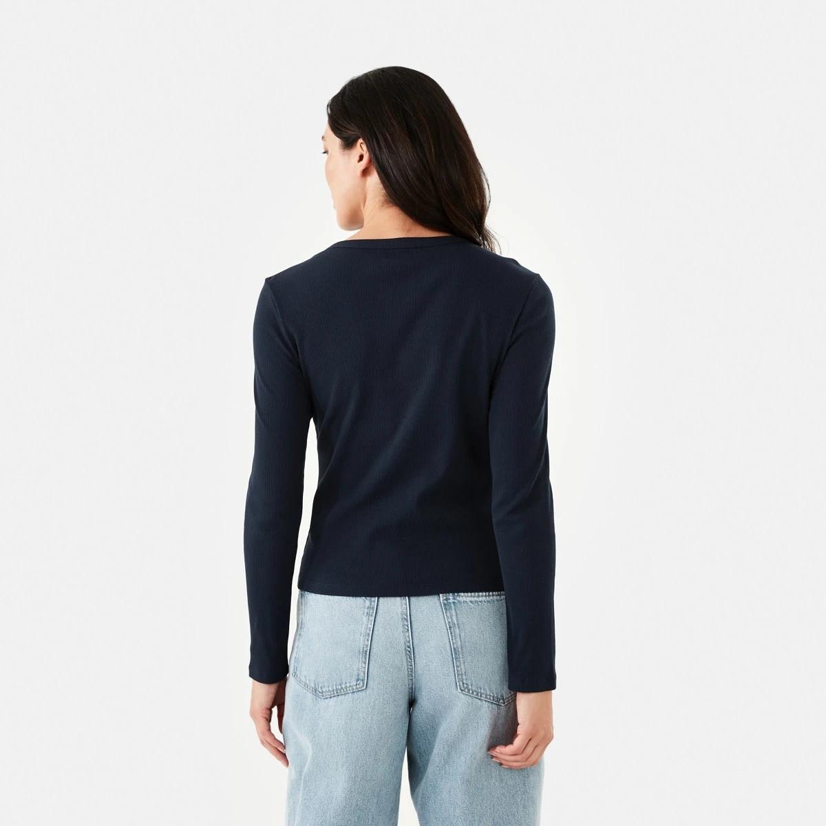 4 Long Sleeve Rib Crew T-shirt Navy Blaze, 4 of 6