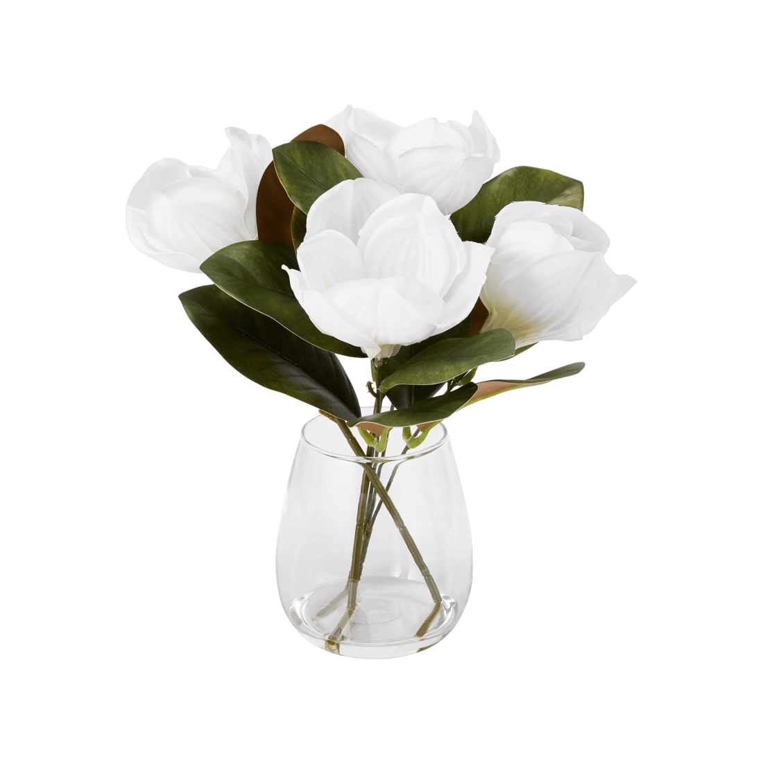 1 Artificial Magnolias in Glass Vase, 1 of 4