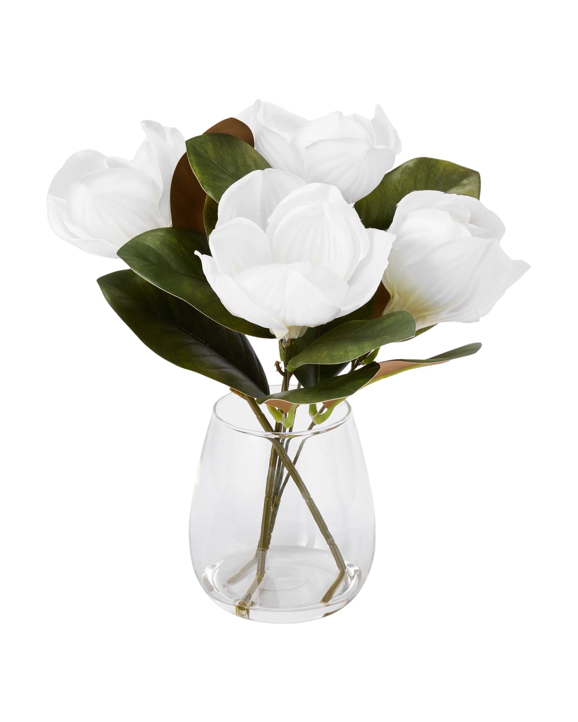1 Artificial Magnolias in Glass Vase, 1 of 4