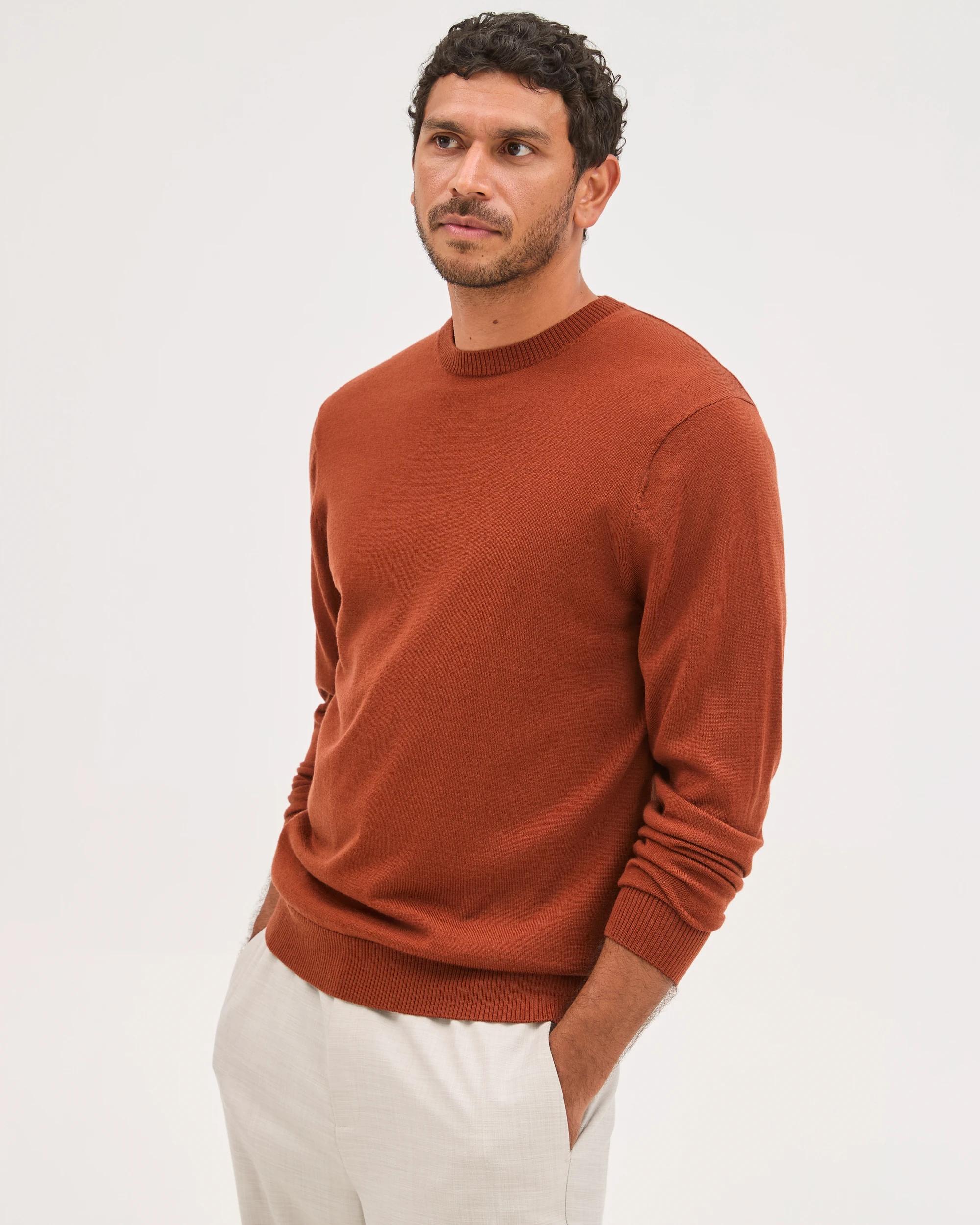 4 Preview Australian Merino Wool Knit Jumper RUST, 4 of 7